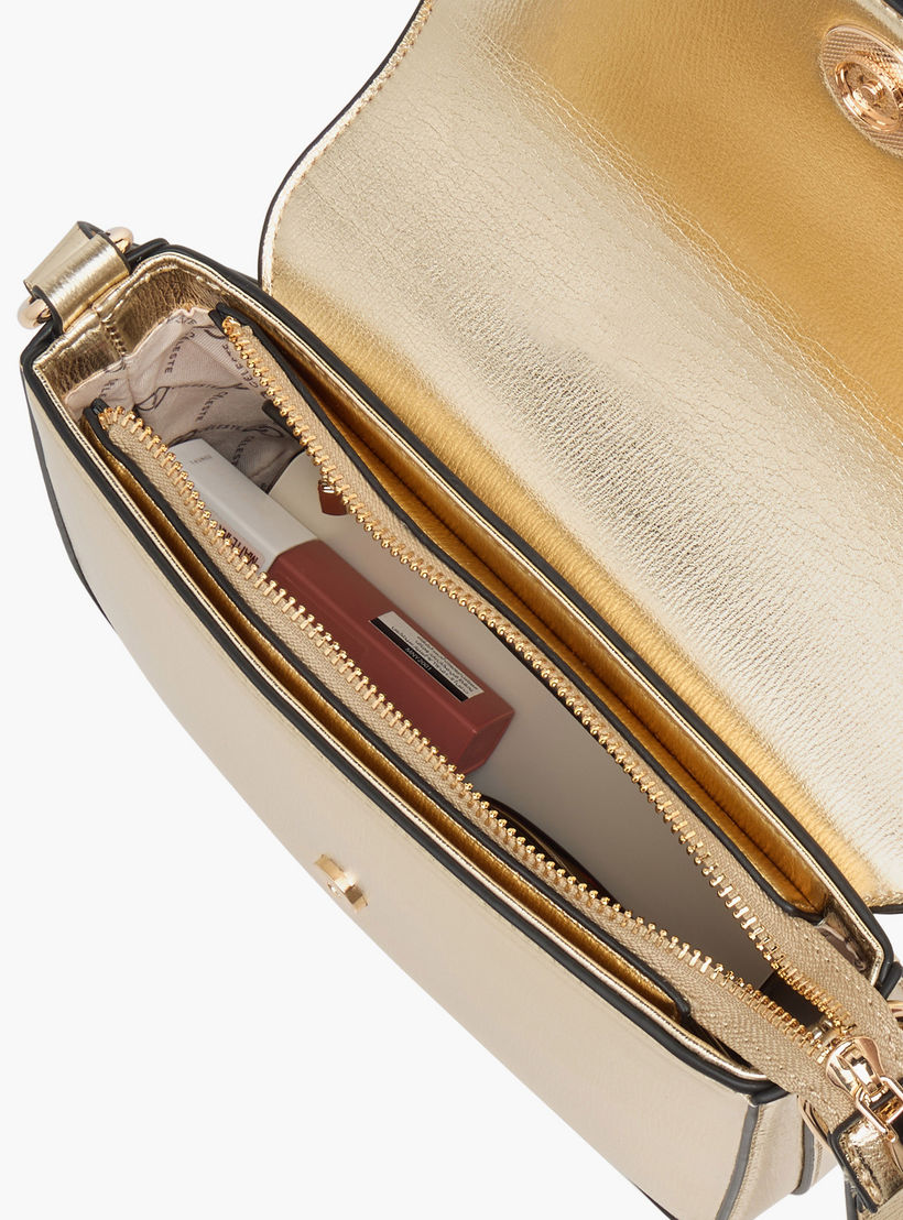 Celeste Metallic Crossbody Bag with Flap Closure and Adjustable Strap-women-bagsandwallets-handbags-image-8