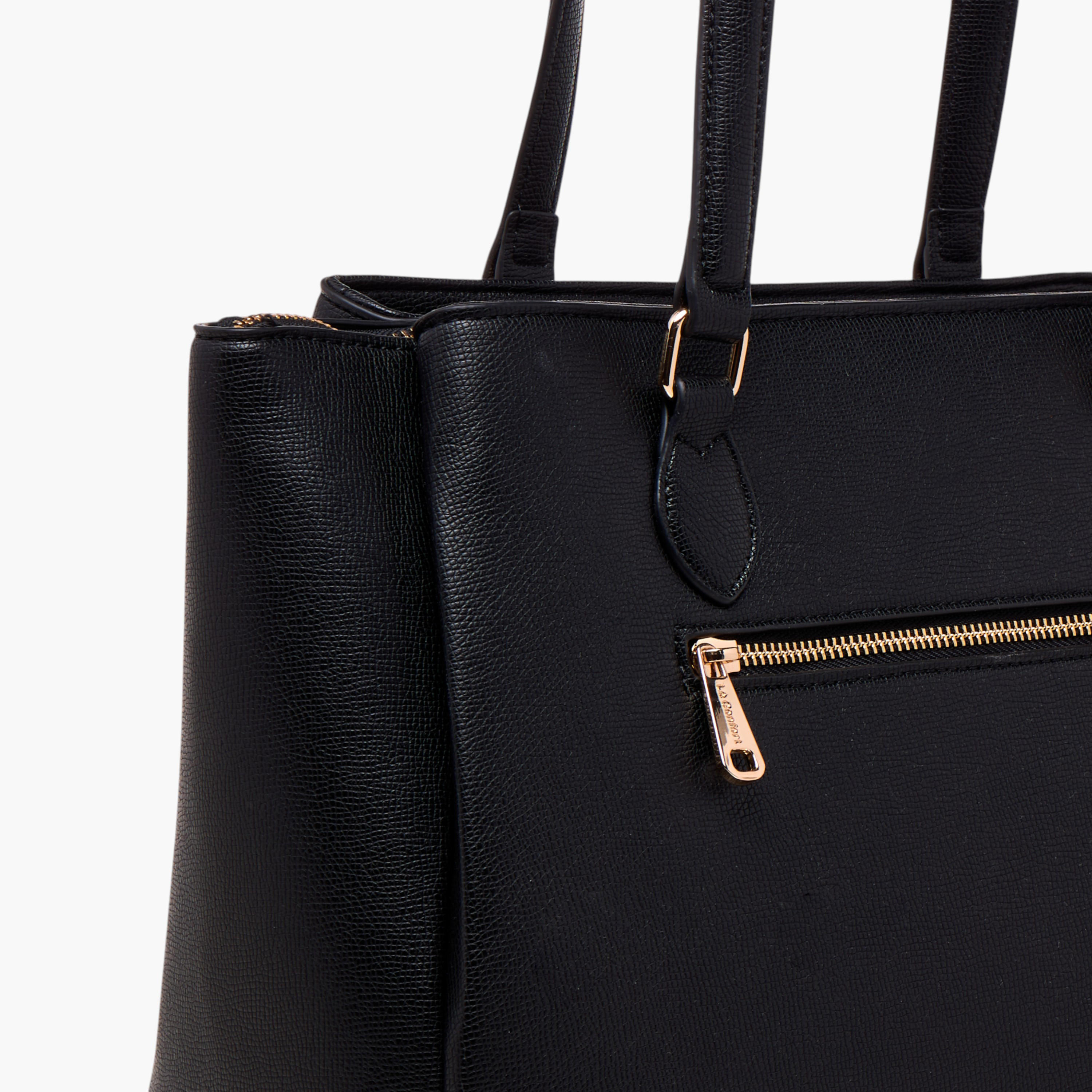 Le Confort Solid Tote Bag with Detachable Strap and Zip Closure-women-bagsandwallets-handbags-image-6