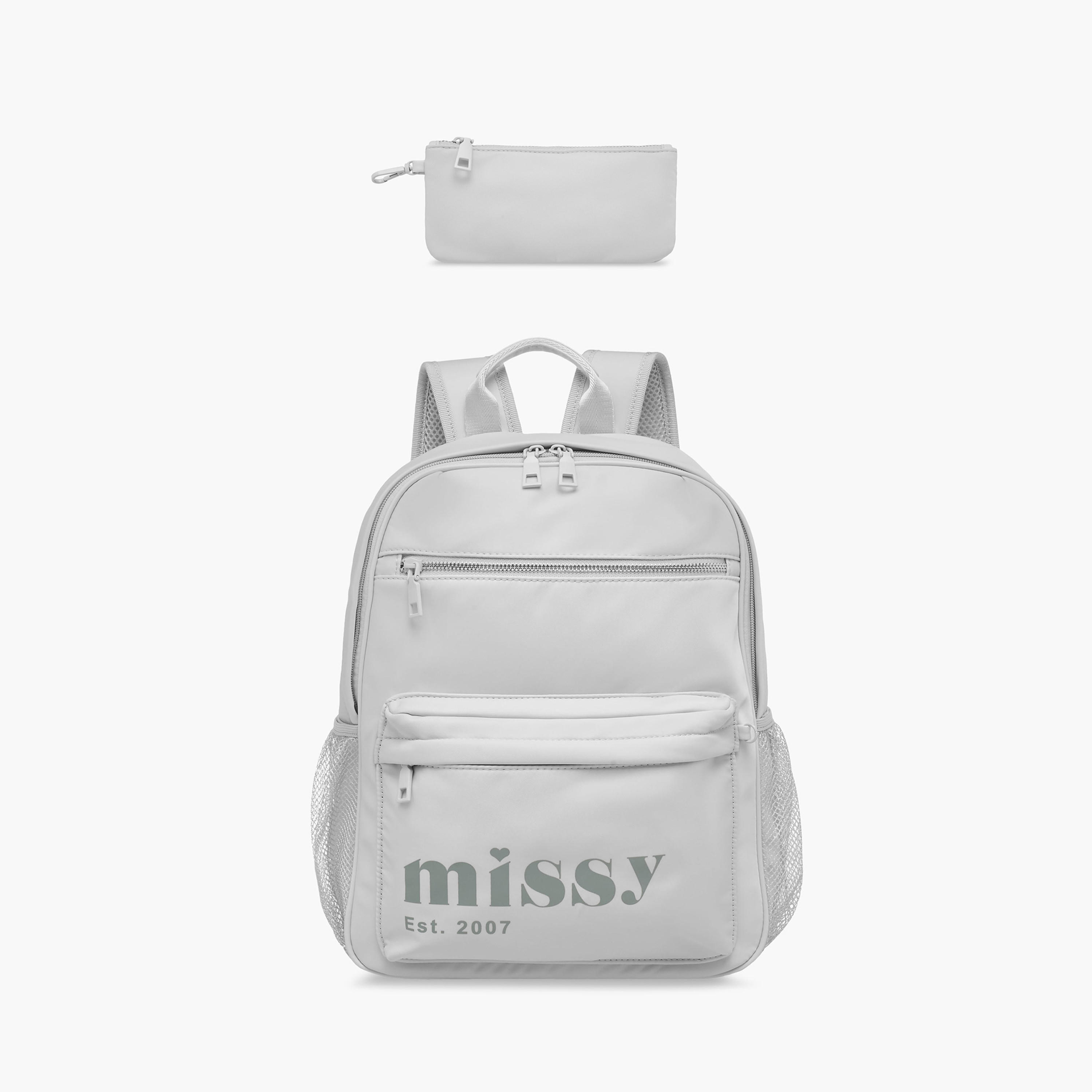 Missy Logo Print 2-Piece School Backpack Set for Girls with Pencil Pouch - 30x12x40 cm-school-bagsandbackpacks-backpacks-image-1