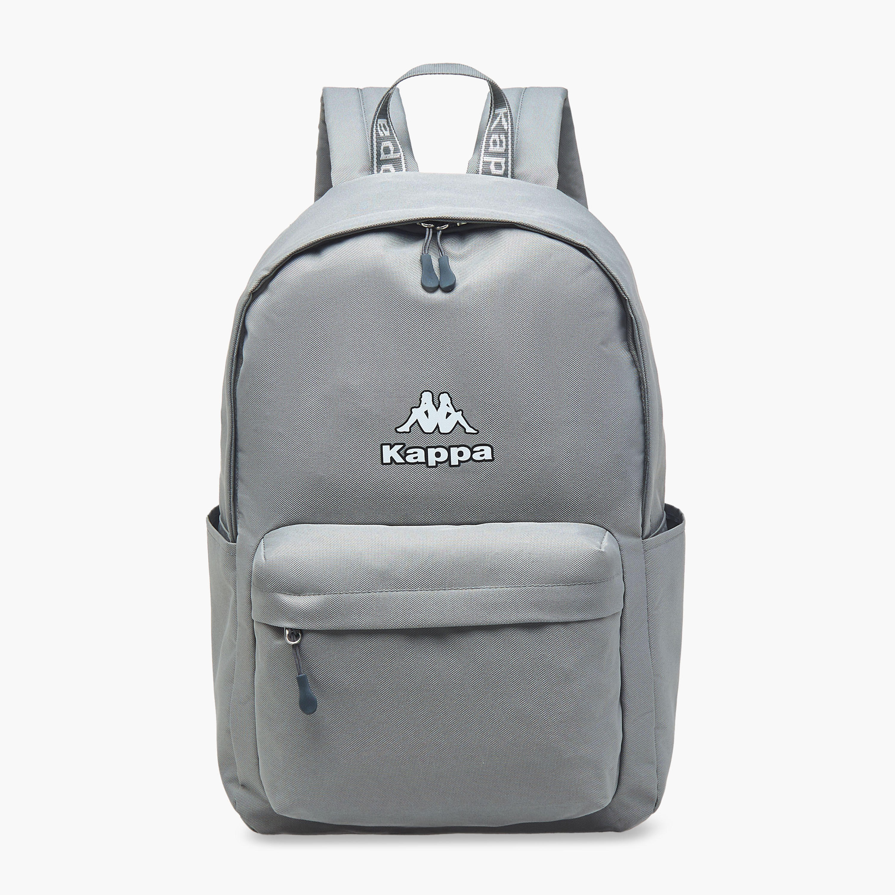 Kappa Logo Print School Backpack with Zip Closure and Adjustable Strap - 29x15x42 cm-school-bagsandbackpacks-backpacks-image-1