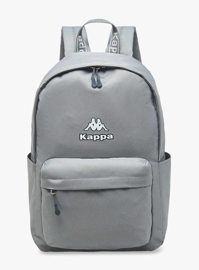 Kappa Logo Print School Backpack with Zip Closure and Adjustable Strap - 29x15x42 cm-school-bagsandbackpacks-backpacks-image-1