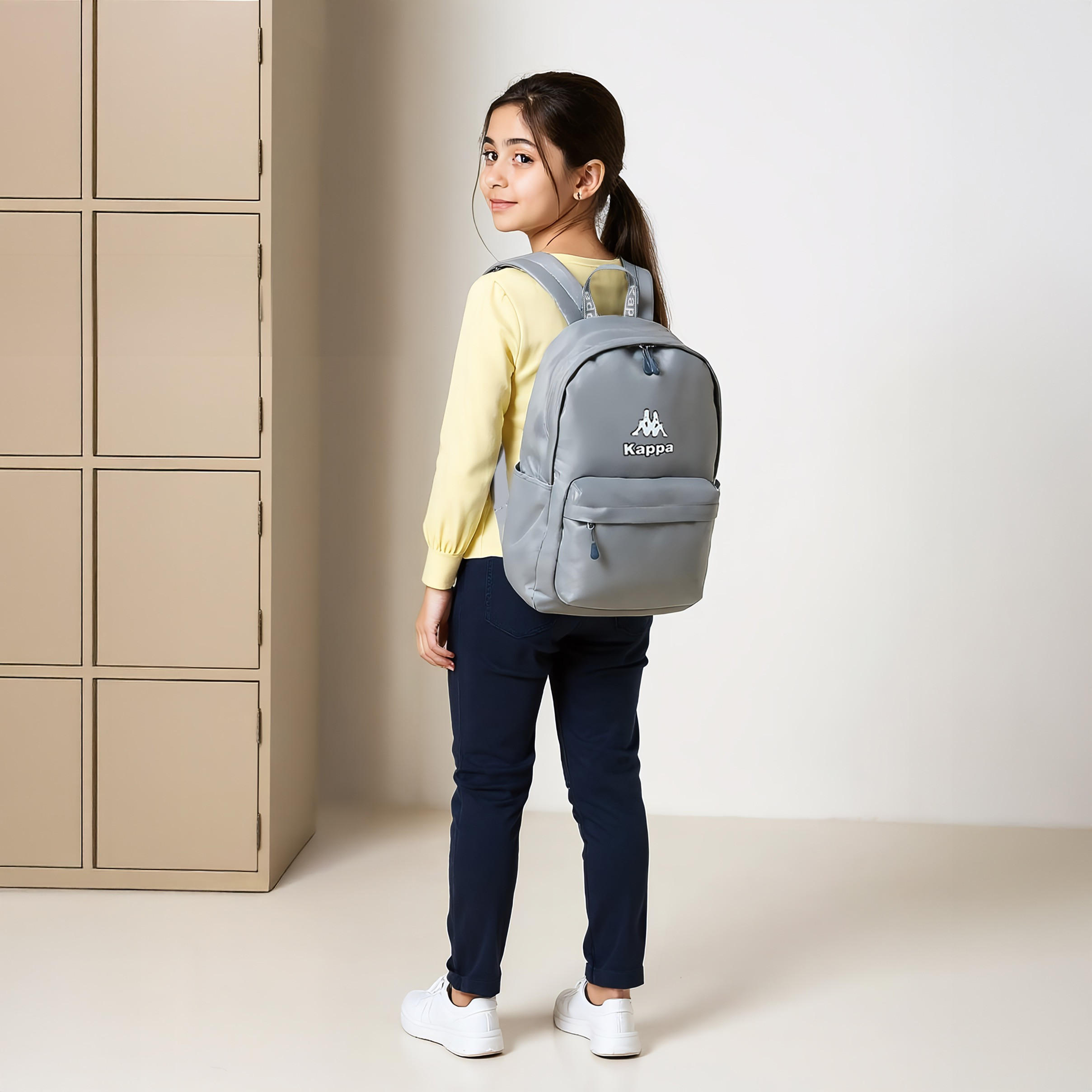 Kappa Logo Print School Backpack with Zip Closure and Adjustable Strap - 29x15x42 cm-school-bagsandbackpacks-backpacks-image-3