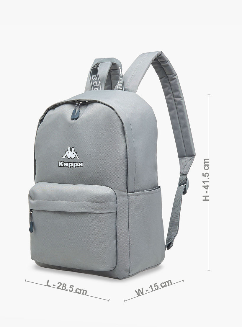 Kappa Logo Print School Backpack with Zip Closure and Adjustable Strap - 29x15x42 cm-school-bagsandbackpacks-backpacks-image-4