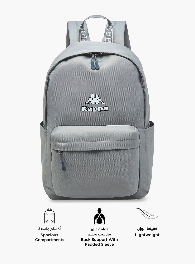 Kappa Logo Print School Backpack with Zip Closure and Adjustable Strap - 29x15x42 cm-school-bagsandbackpacks-backpacks-image-6