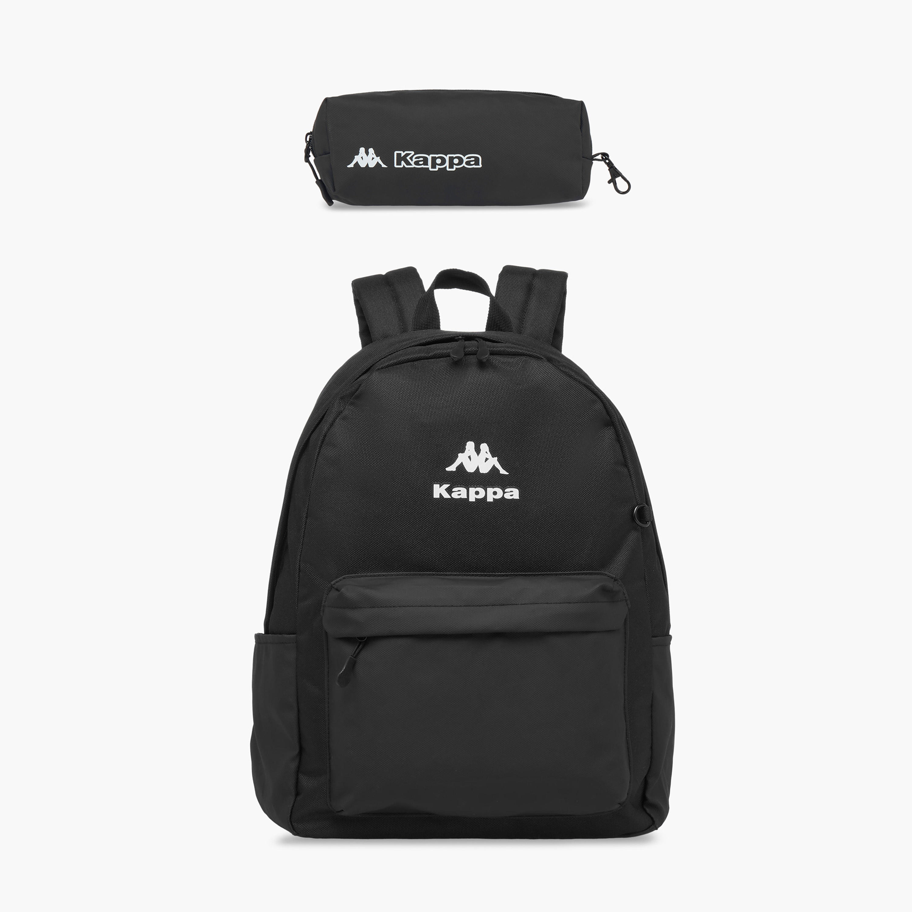 Kappa Logo Print School Backpack with Pencil Pouch set-school-bagsandbackpacks-backpacks-image-1
