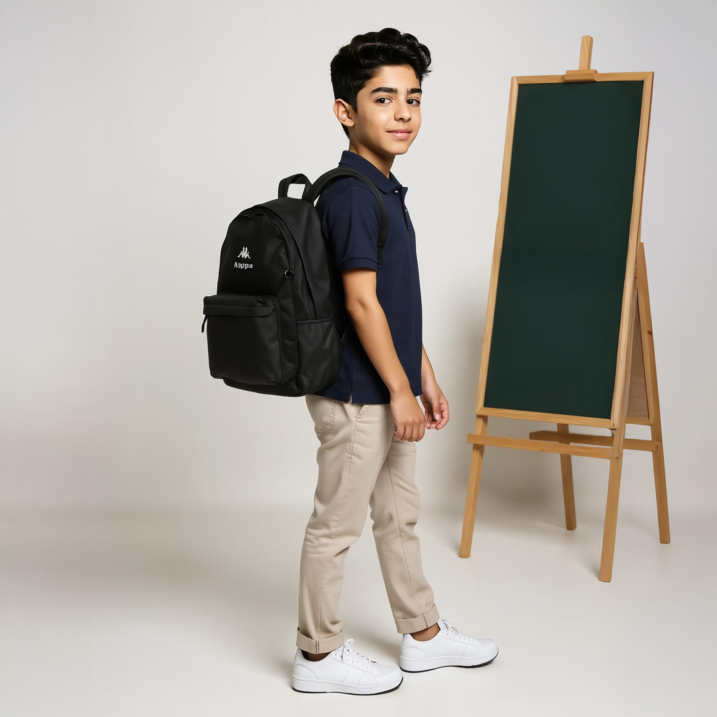 Kappa Logo Print School Backpack with Pencil Pouch set-school-bagsandbackpacks-backpacks-image-2