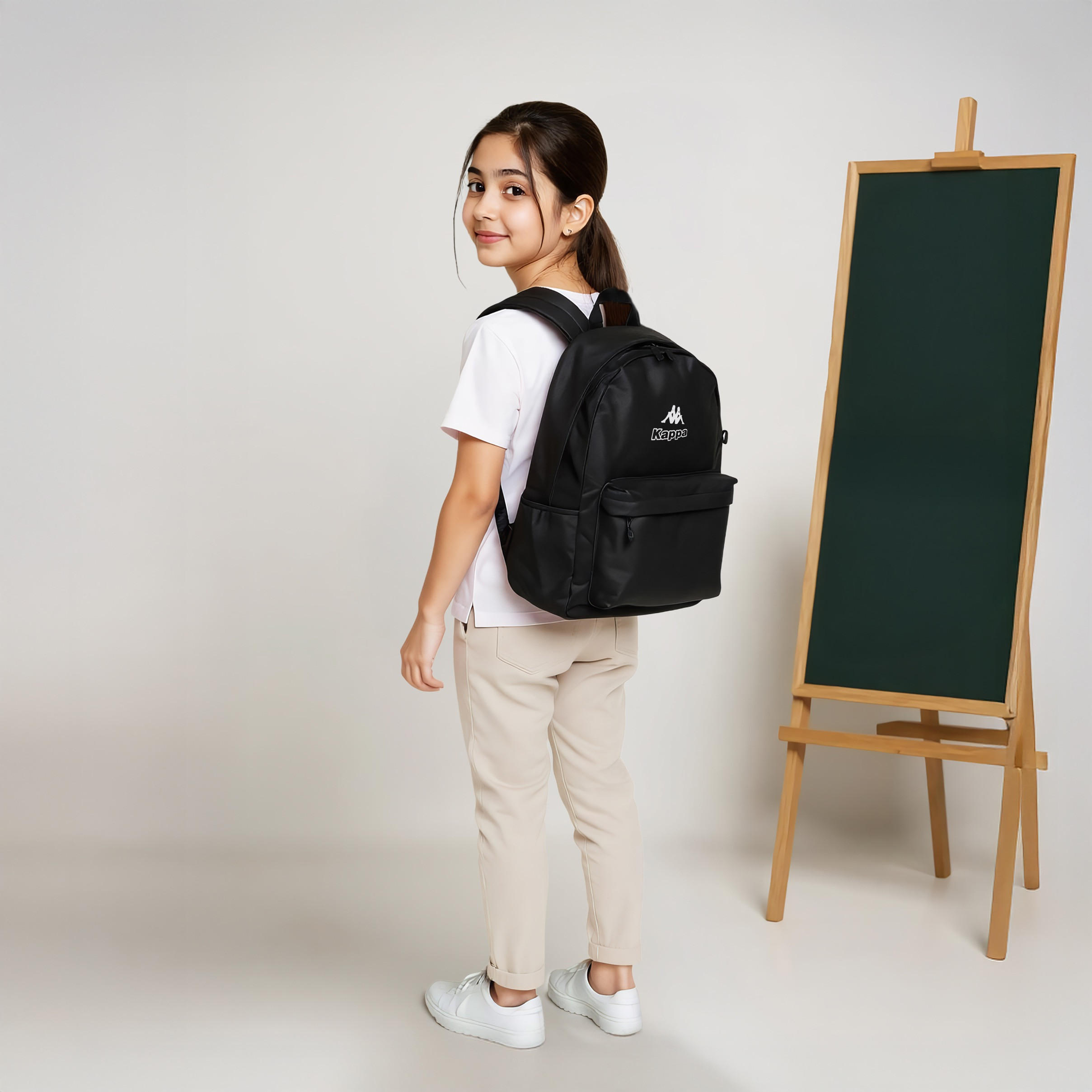 Kappa Logo Print School Backpack with Pencil Pouch set-school-bagsandbackpacks-backpacks-image-3