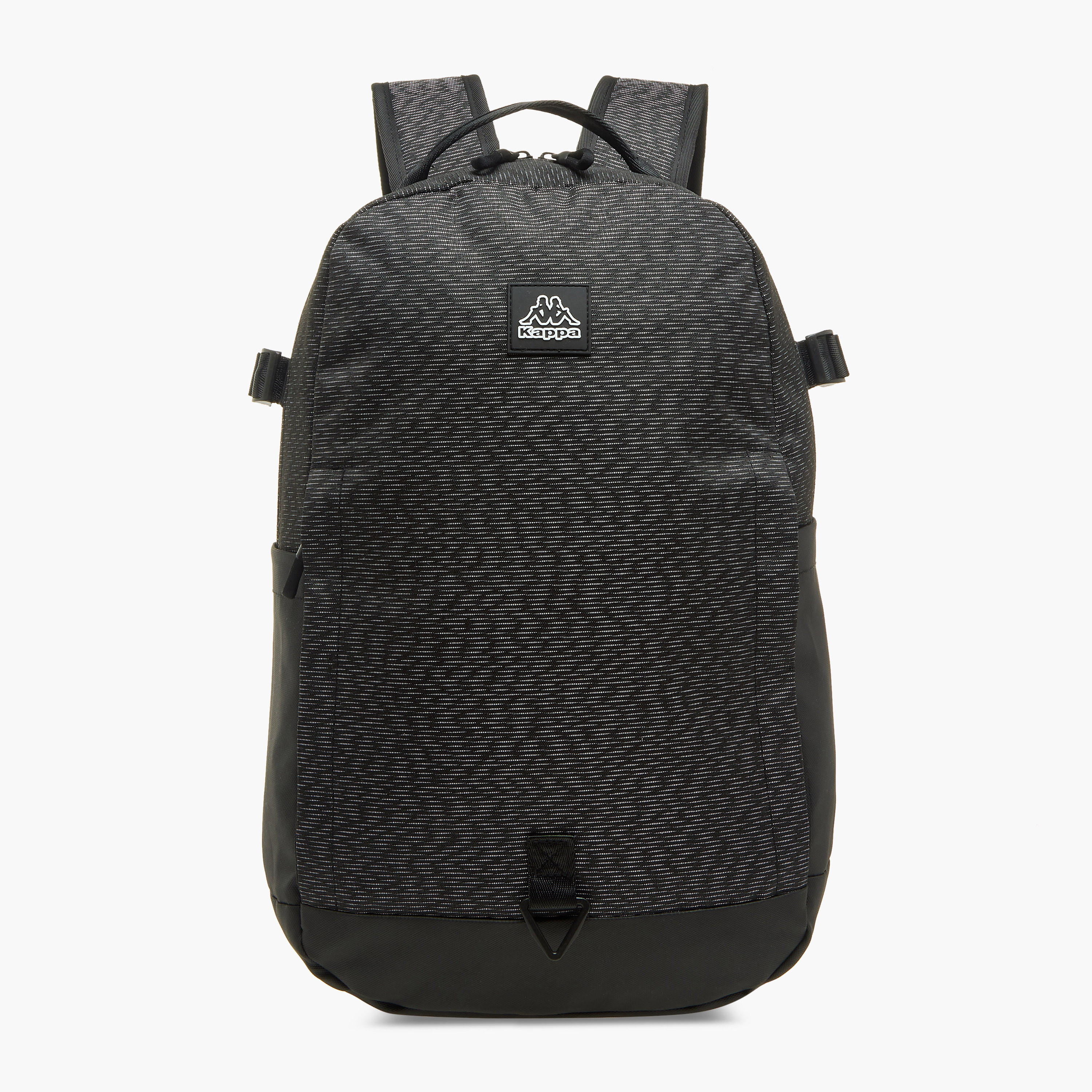 Kappa Logo Applique School Backpack with Zip Closure - 15x31x47 cm-school-bagsandbackpacks-backpacks-image-1