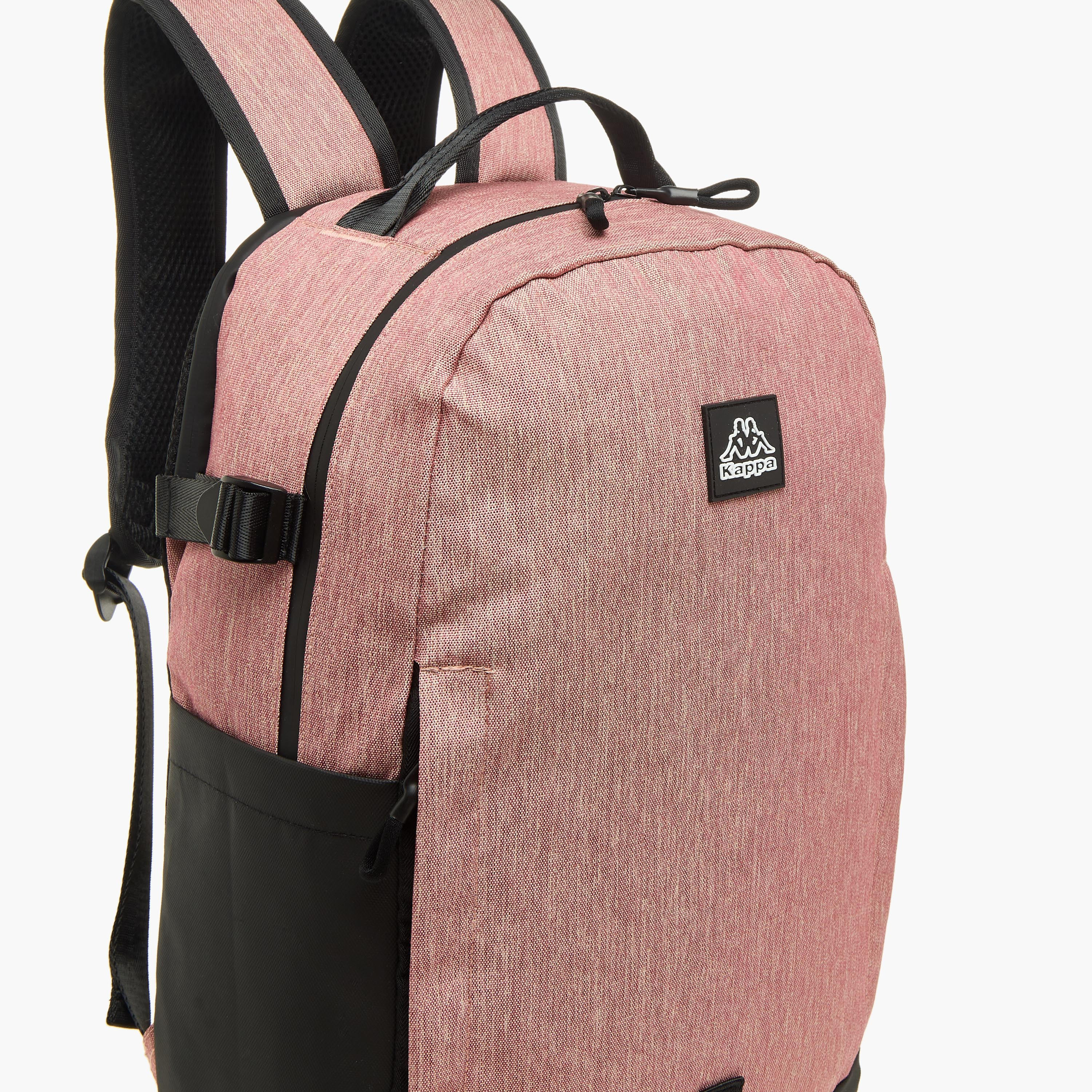 Kappa Logo Applique School Backpack with Zip Closure - 15x31x47 cm-school-bagsandbackpacks-backpacks-image-6