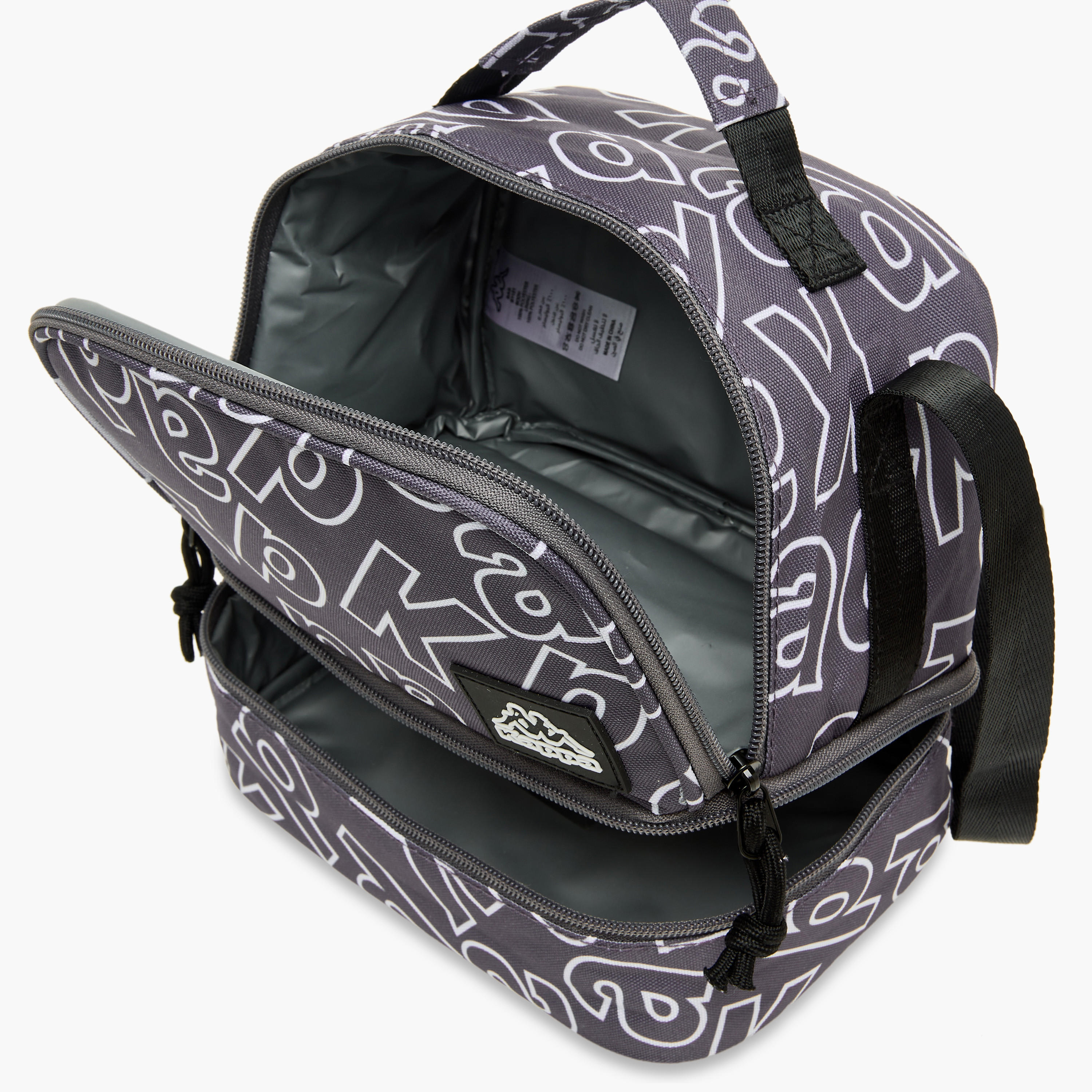 Kappa Logo Applique Lunch Bag with Adjustable Strap and Zip Closure-school-lunchessentials-lunchbags-image-5