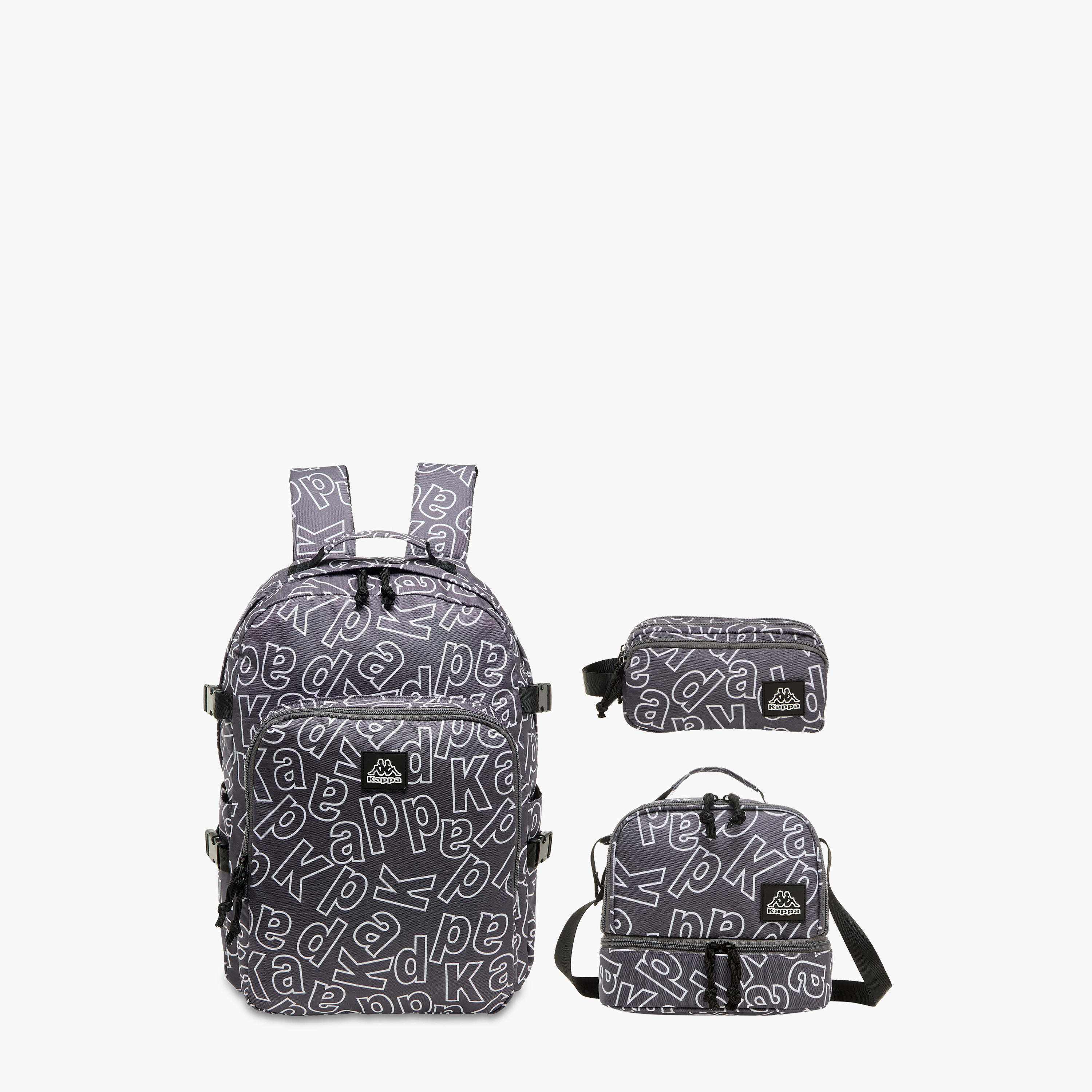 Kappa Logo Applique Lunch Bag with Adjustable Strap and Zip Closure-school-lunchessentials-lunchbags-image-8
