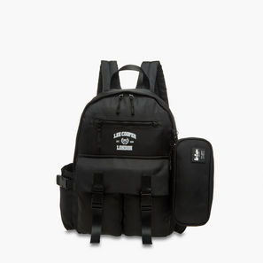 Lee Cooper Logo Print School Backpack and Pencil Pouch set-school-image-1