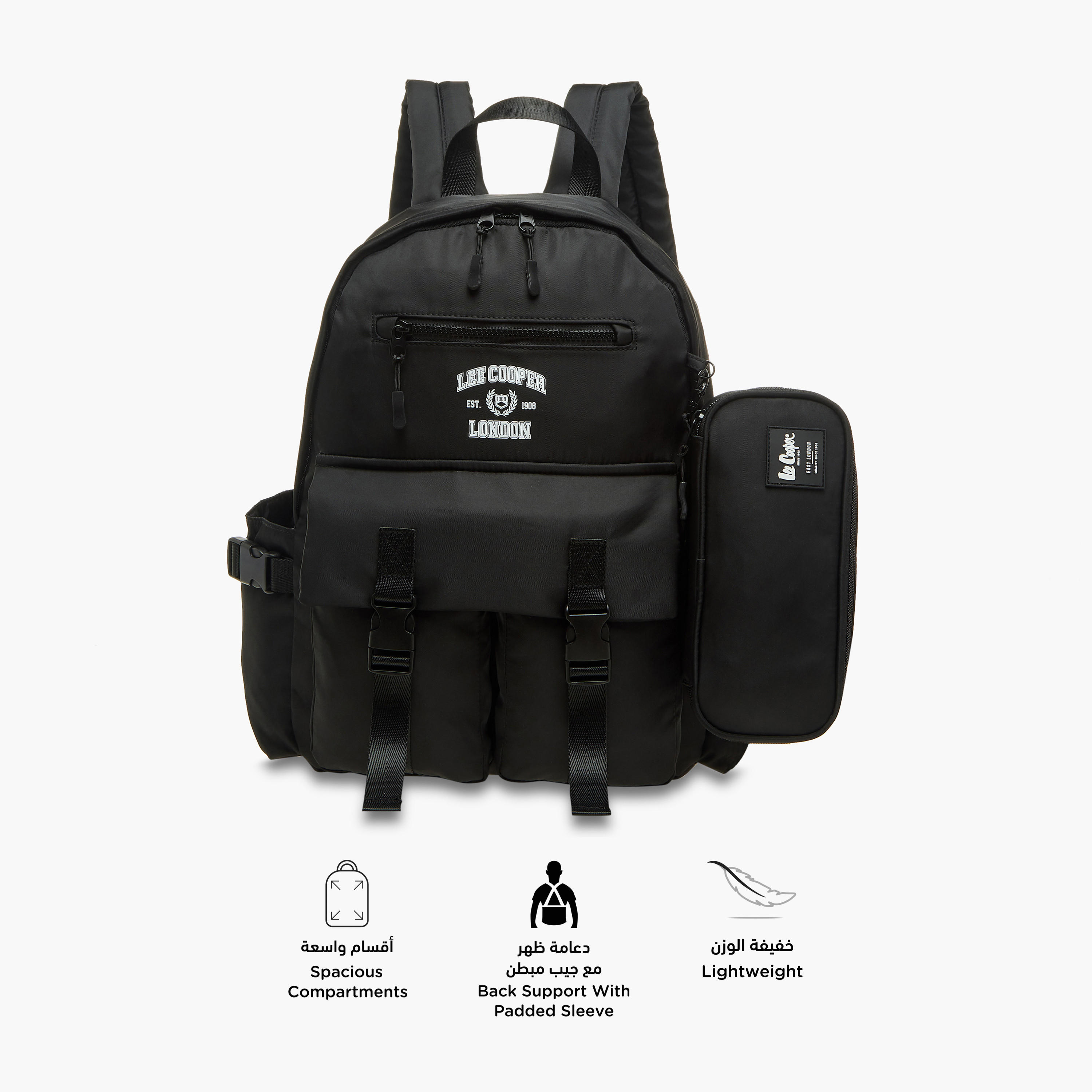 طقم شنطة ظهر مدرسية ومقلمة بطبعات شعار من لي كوبر-school-bagsandbackpacks-backpacks-image-6