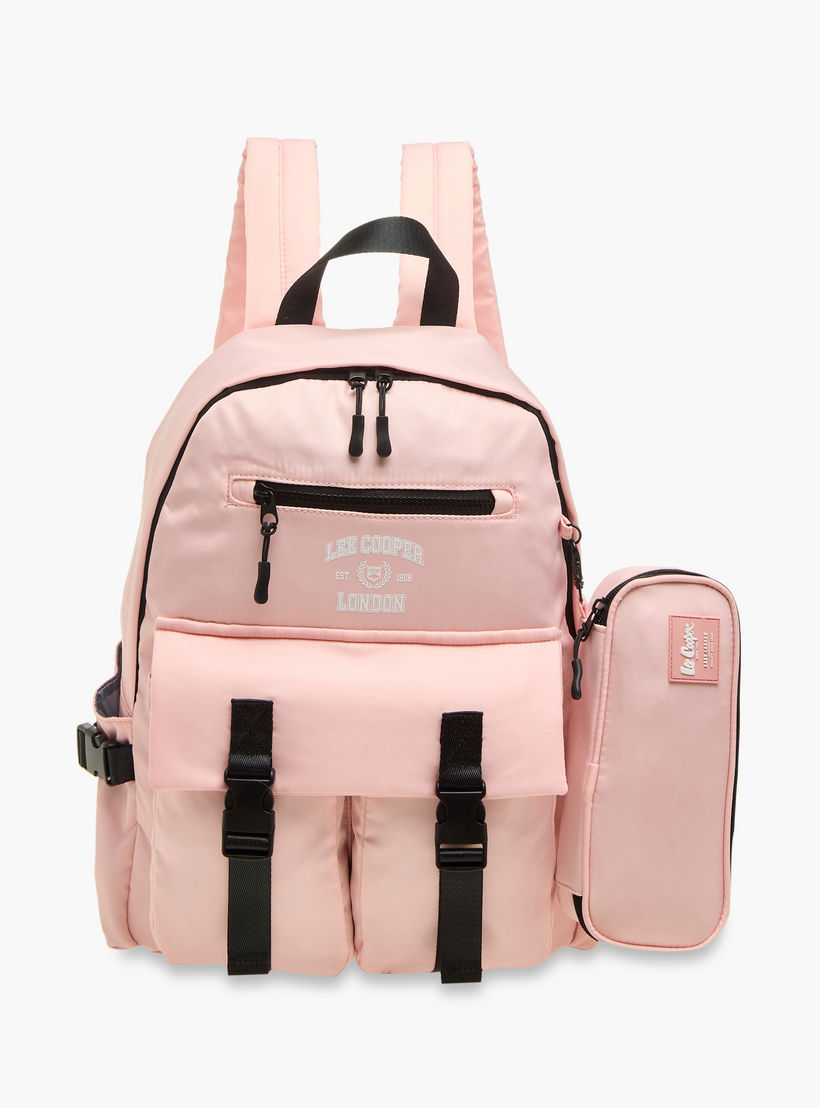 Lee Cooper Logo Print School Backpack and Pencil Pouch set-school-bagsandbackpacks-backpacks-image-1