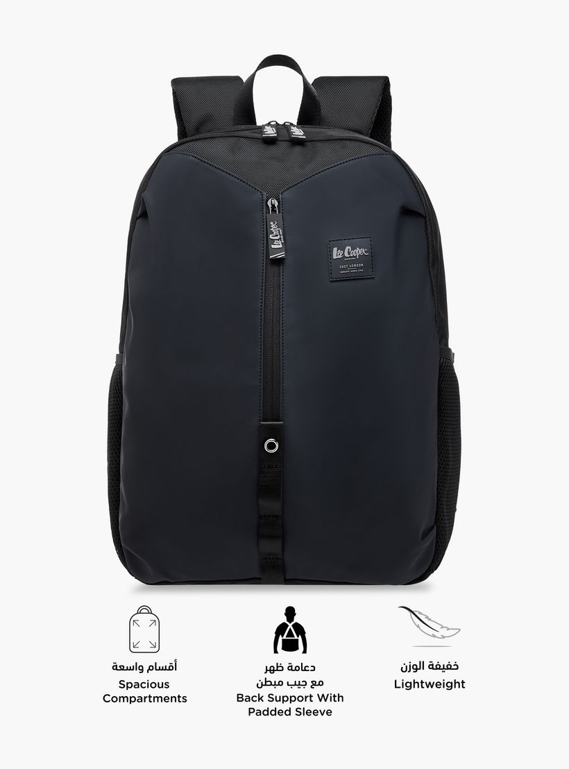 Lee Cooper Logo Detail School Backpack with Adjustable Shoulder Straps - 15x50x33 cm-boys-accessories-bagsandbackpacks-image-6