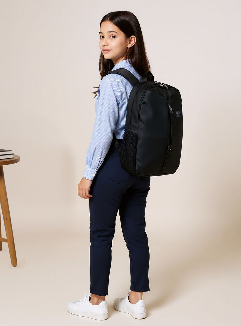 Lee Cooper Logo Detail School Backpack with Adjustable Shoulder Straps - 15x50x33 cm-boys-accessories-bagsandbackpacks-image-2