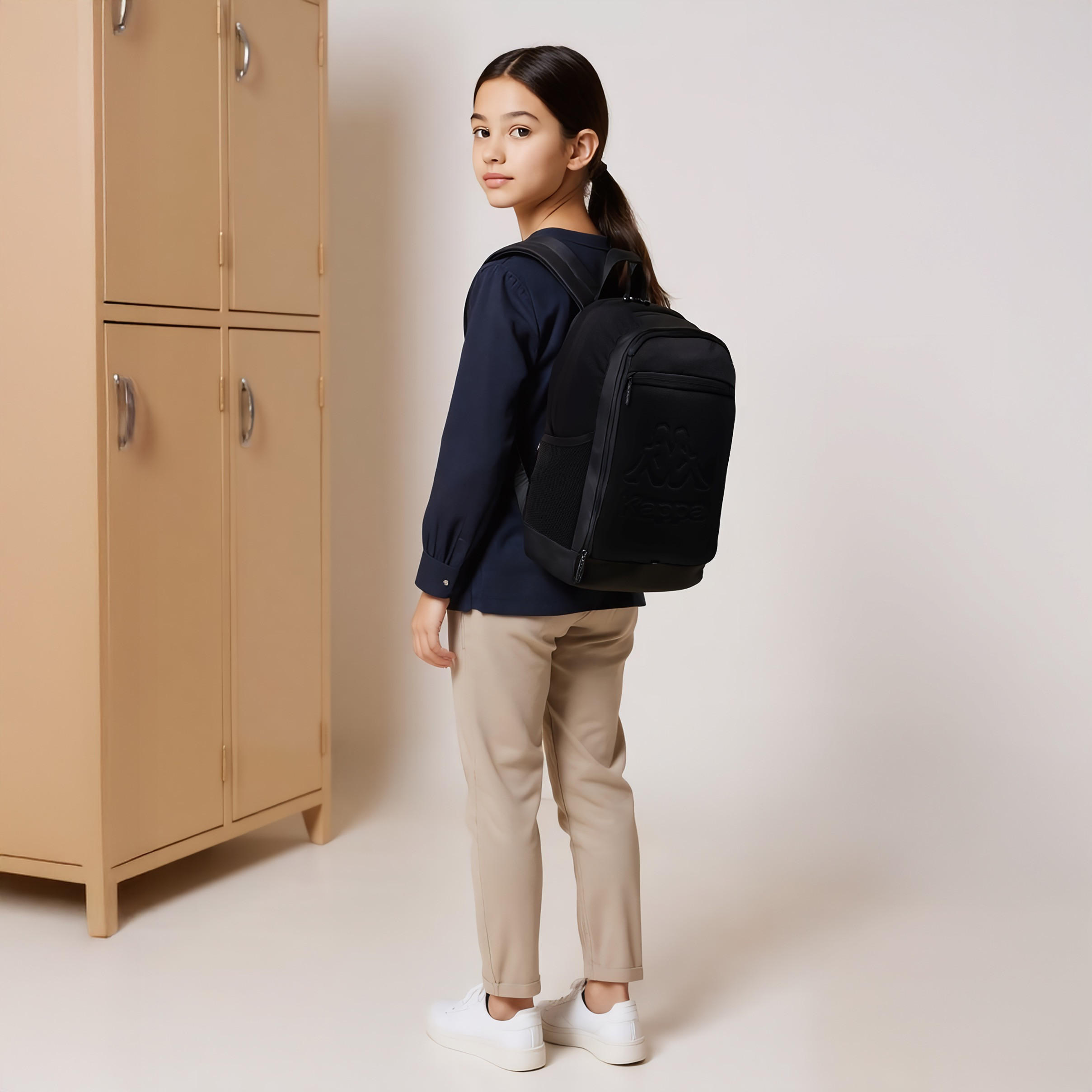 Kappa Logo Embossed School Backpack with Adjustable Straps and Zip Closure - 13x32x47 cm-boys-accessories-bagsandbackpacks-image-3