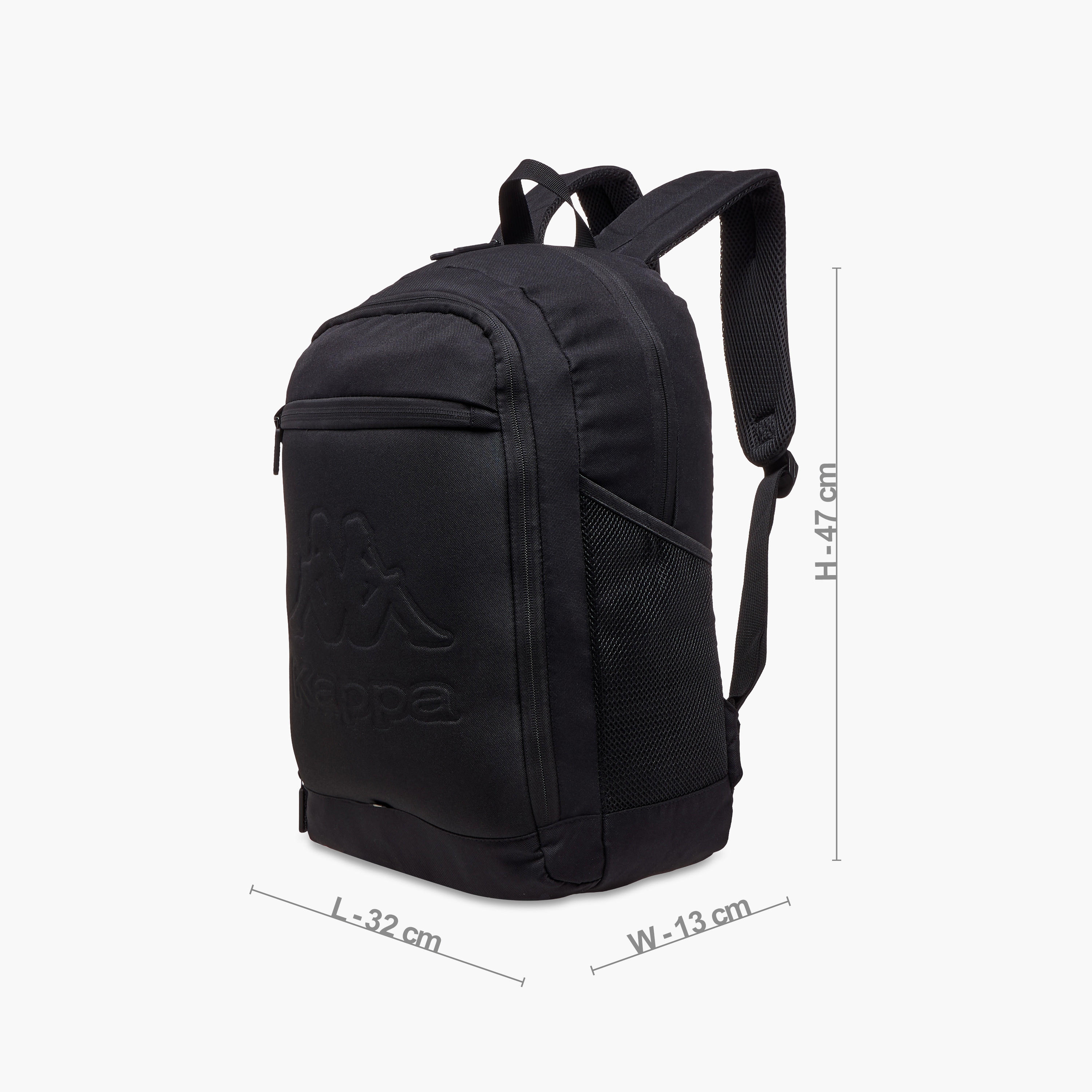 Kappa Logo Embossed School Backpack with Adjustable Straps and Zip Closure - 13x32x47 cm-boys-accessories-bagsandbackpacks-image-4