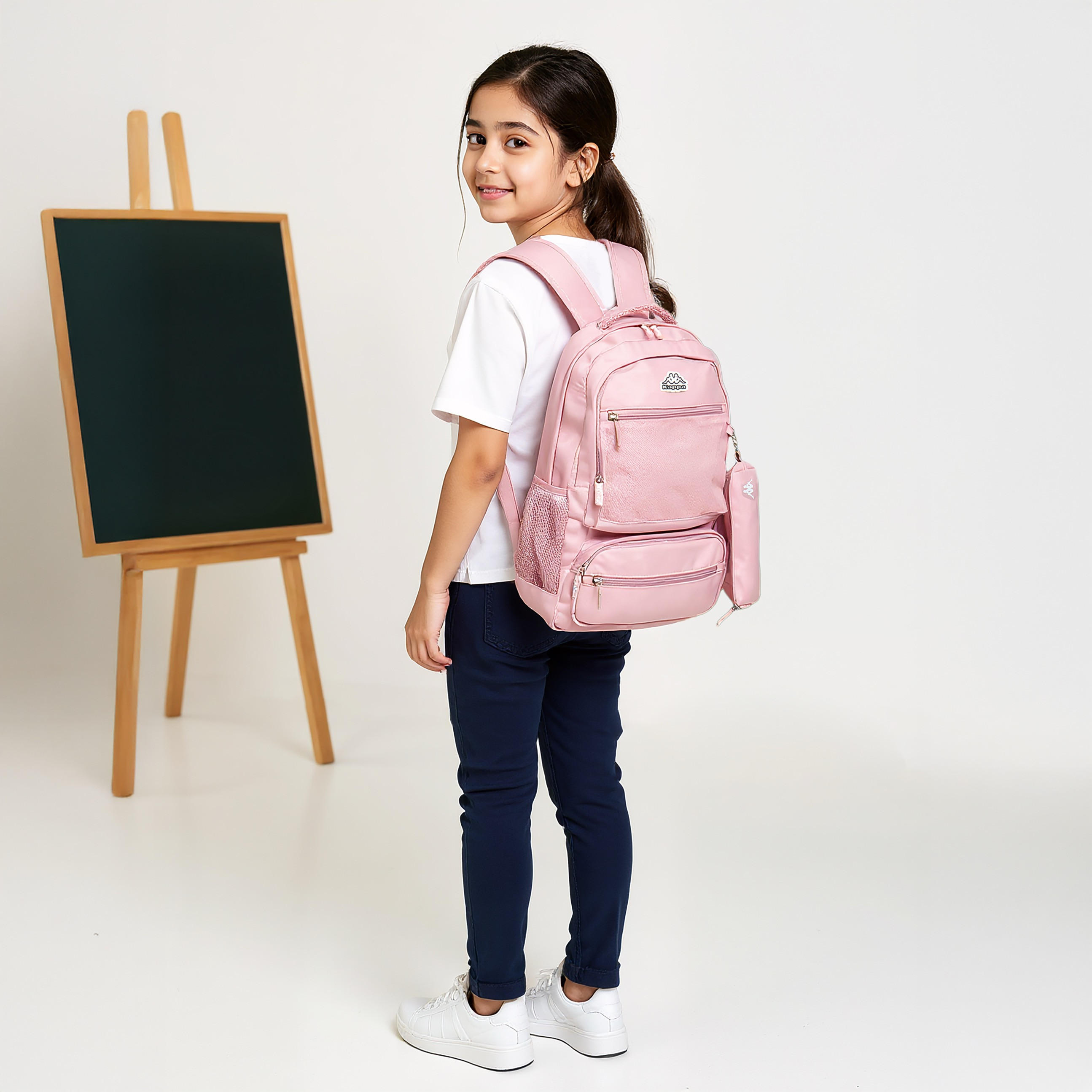 Kappa Logo Print School Backpack and Pencil Pouch set-school-bagsandbackpacks-backpacks-image-2