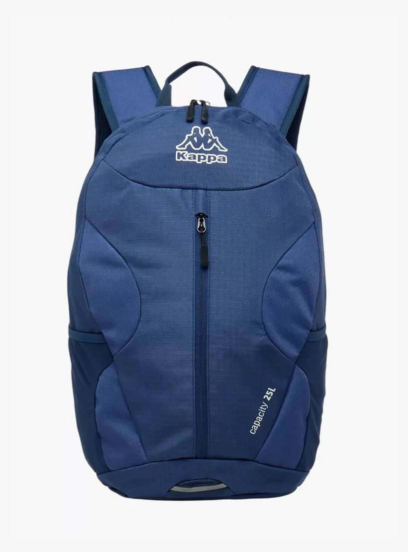 Kappa Logo Print Backpack with Adjustable Straps and Zip Closure - 16x46x27 cm-travel-luggagesandbags-backpacks-image-1