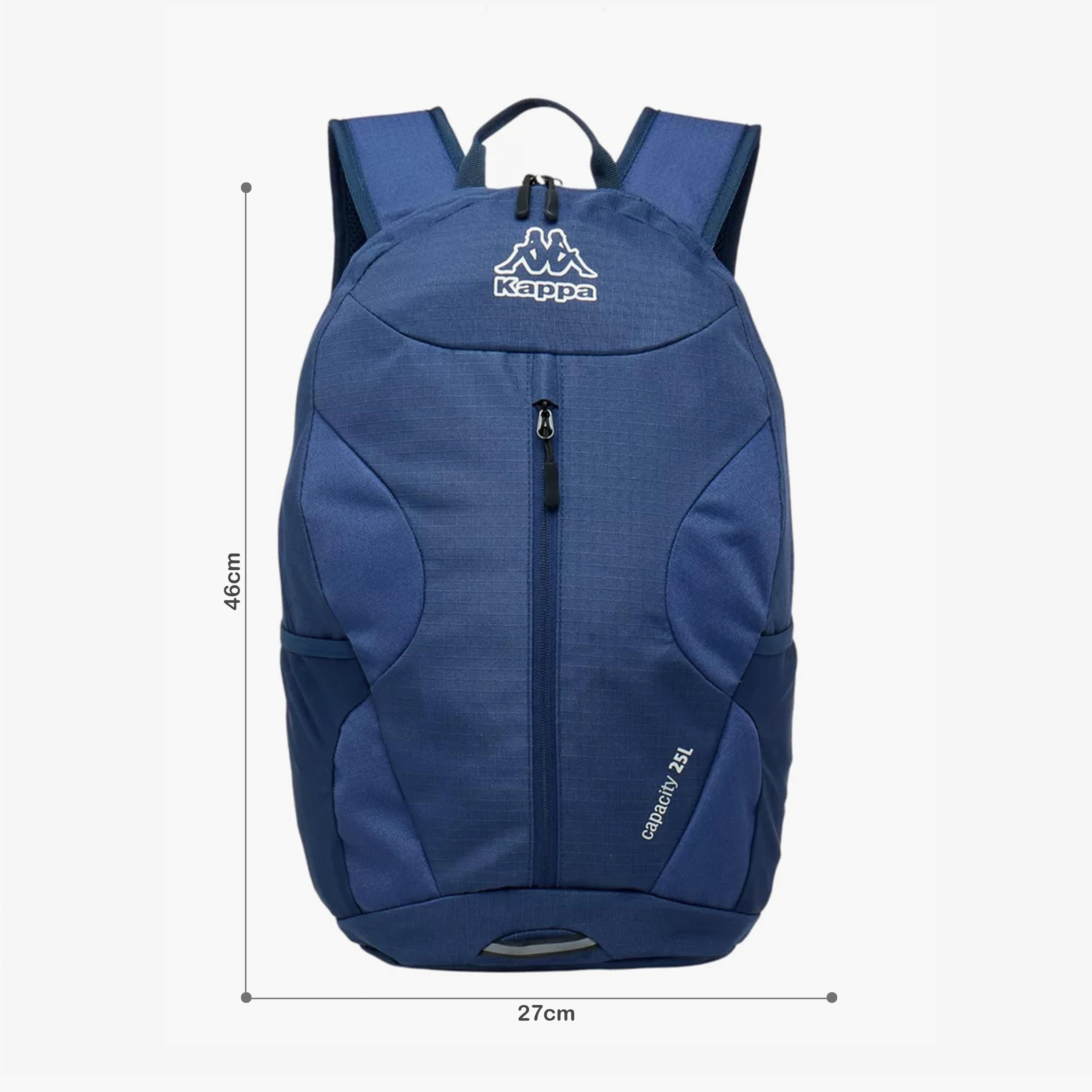 Kappa Logo Print Backpack with Adjustable Straps and Zip Closure - 16x46x27 cm-travel-luggagesandbags-backpacks-image-2
