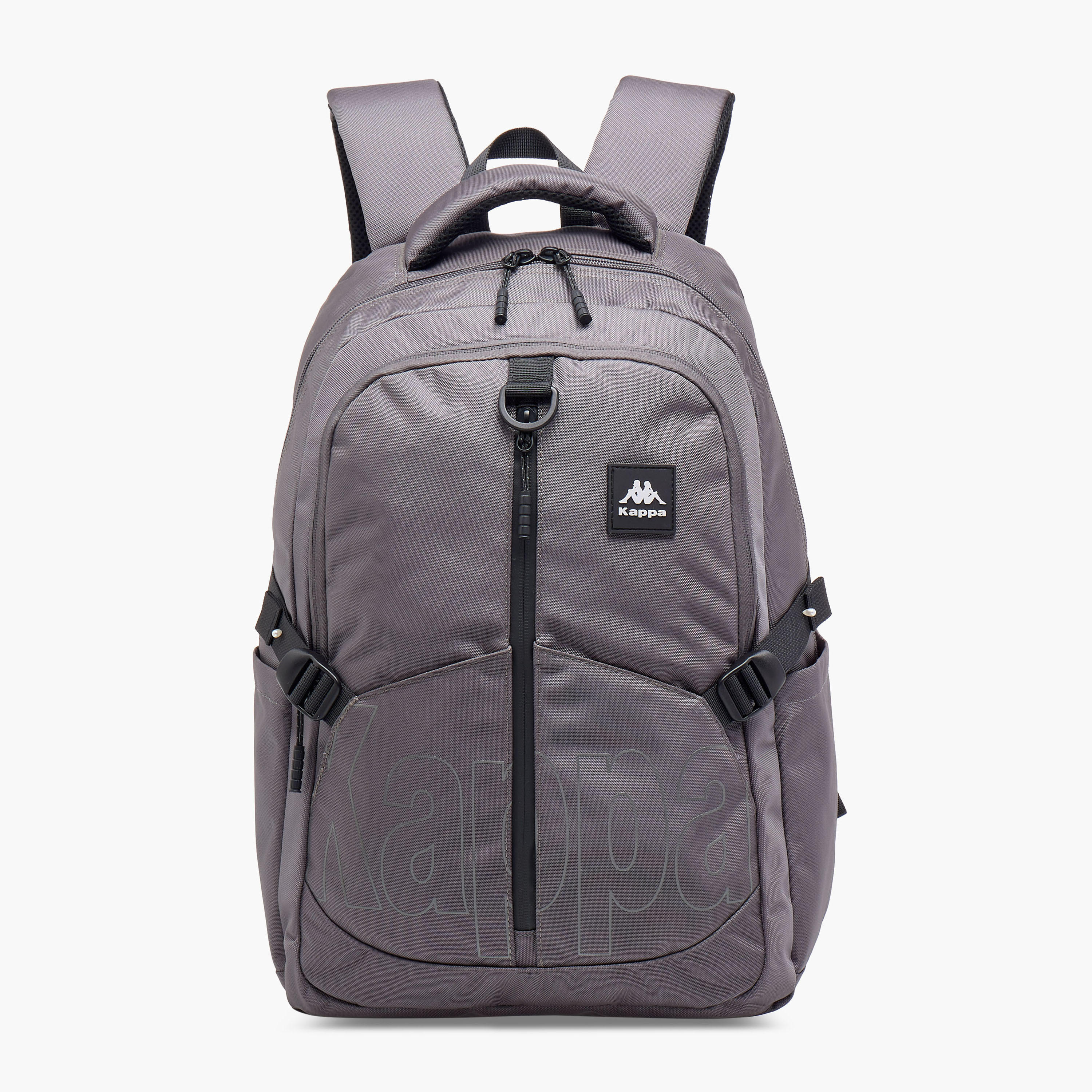 Kappa Logo Print School Backpack with Adjustable Straps and Zip Closure - 17x35x48 cm-boys-accessories-bagsandbackpacks-image-1