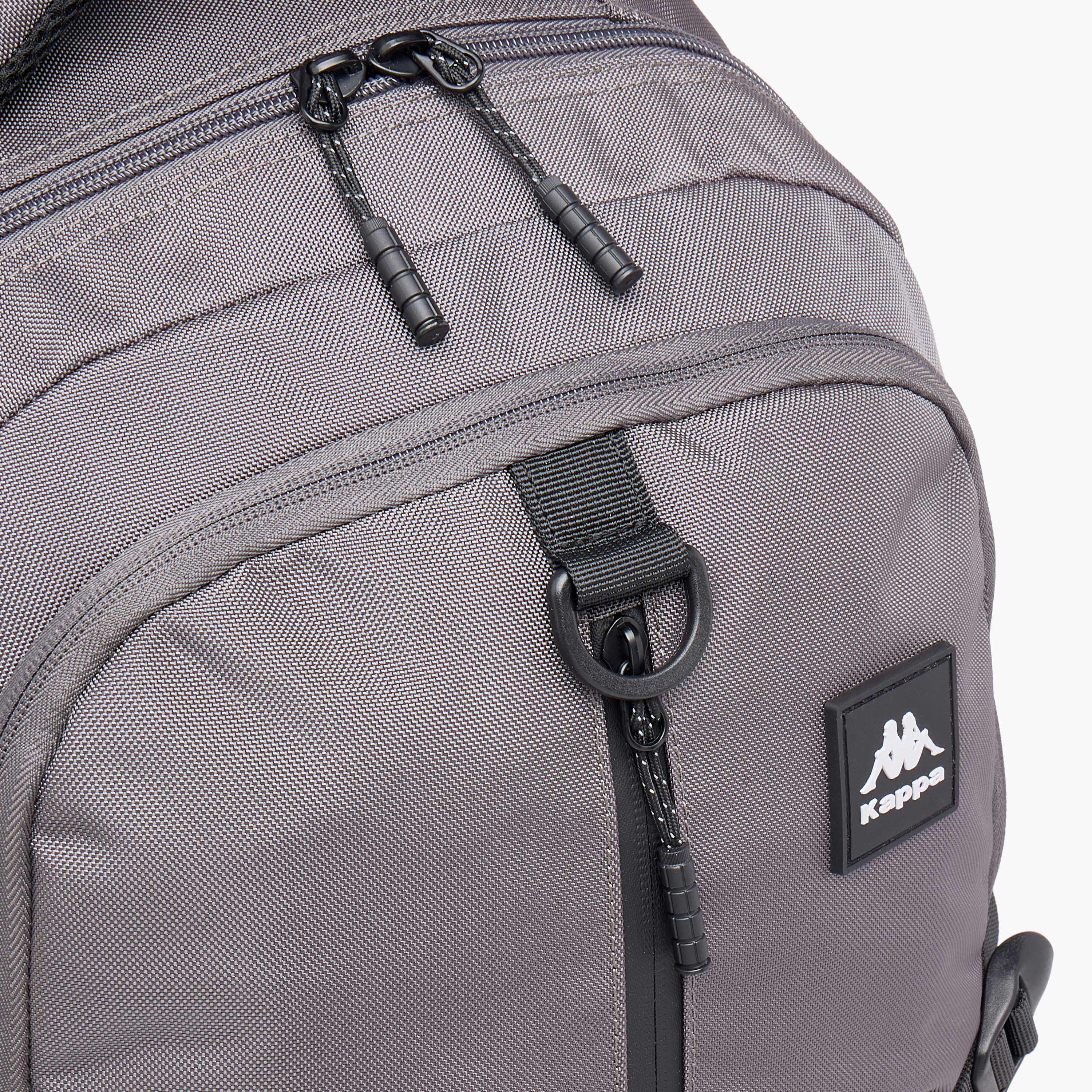 Kappa Logo Print School Backpack with Adjustable Straps and Zip Closure - 17x35x48 cm-boys-accessories-bagsandbackpacks-image-8