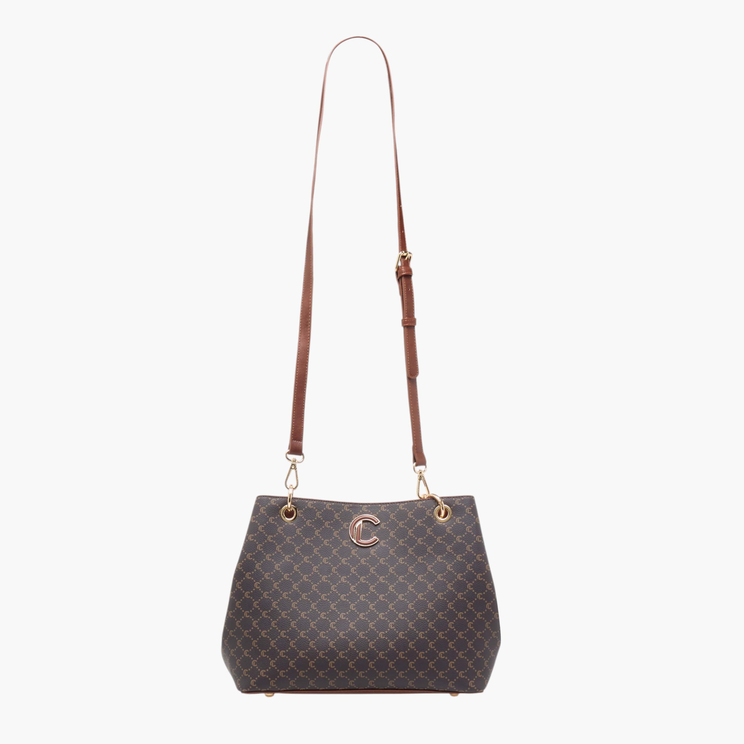 Le Confort Monogram Print Tote Bag with Detachable Strap and Zip Closure-women-bagsandwallets-handbags-image-3
