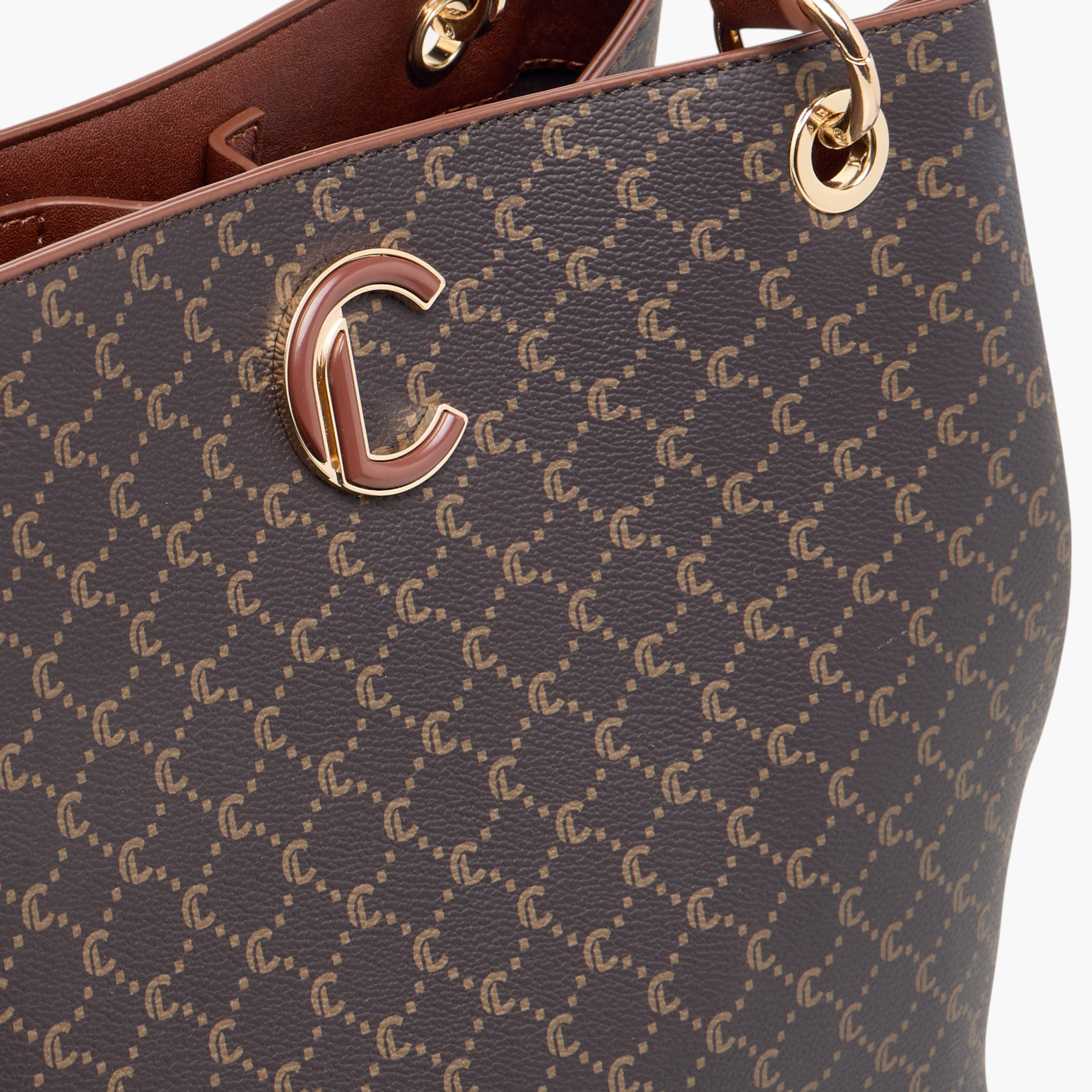 Le Confort Monogram Print Tote Bag with Detachable Strap and Zip Closure-women-bagsandwallets-handbags-image-5