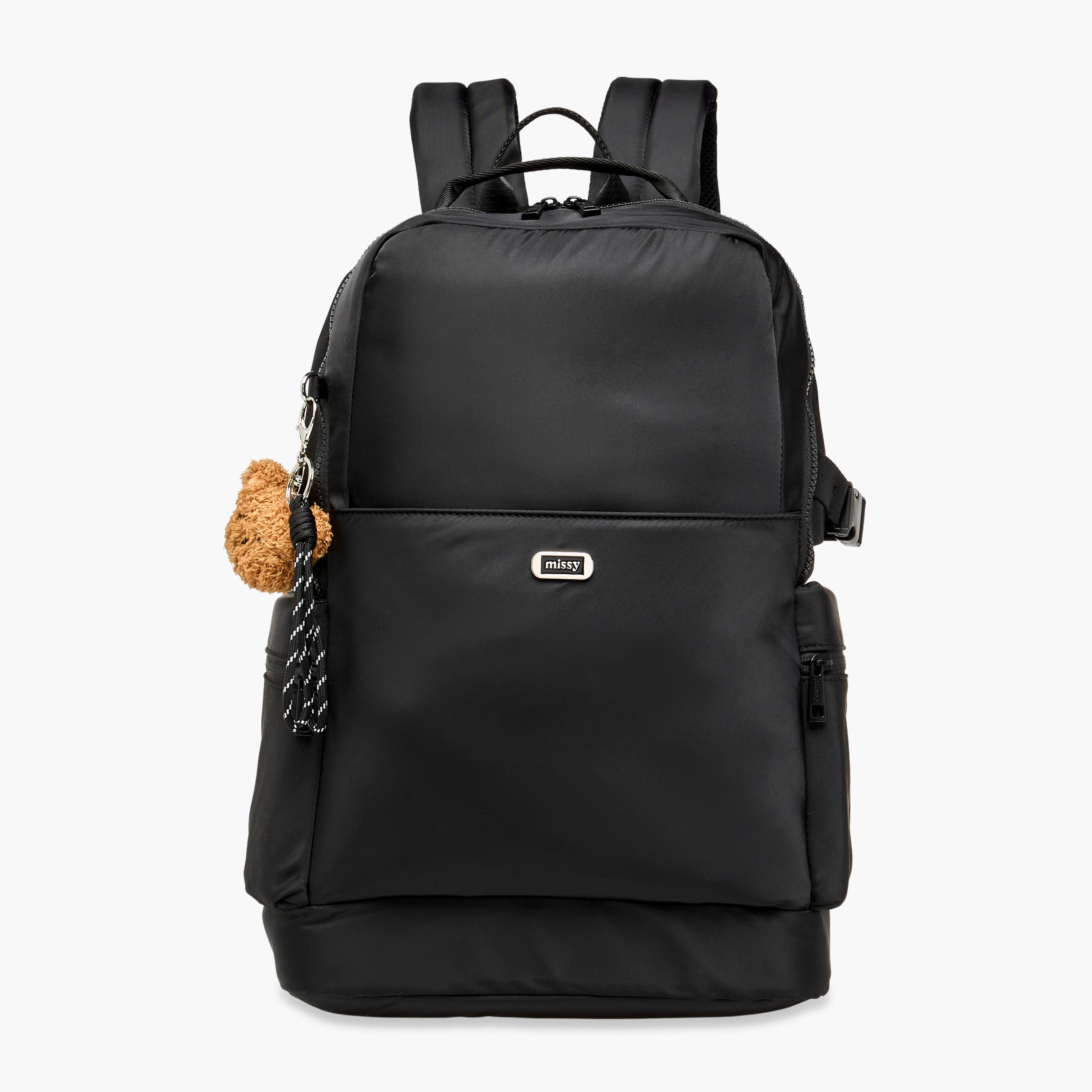 شنطة ظهر سادة بأحزمة كتف قابلة للتعديل وسحاب إغلاق من ميسي - 29x32x48 سم-women-bagsandwallets-backpacks-image-1