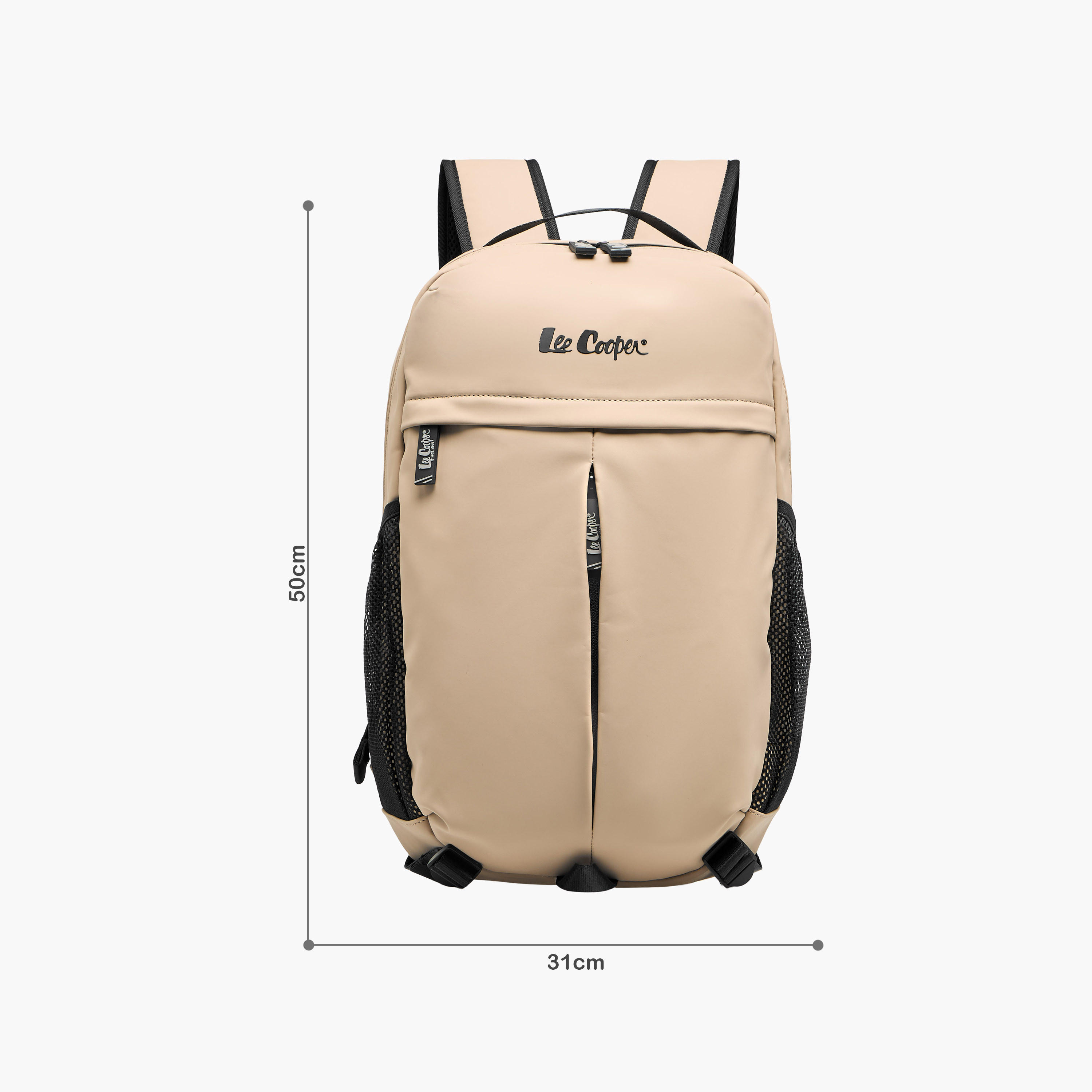 شنطة ظهر سادة بأحزمة قابلة للتعديل وسحاب إغلاق من لي كوبر - 14x31x50 سم-women-bagsandwallets-backpacks-image-2