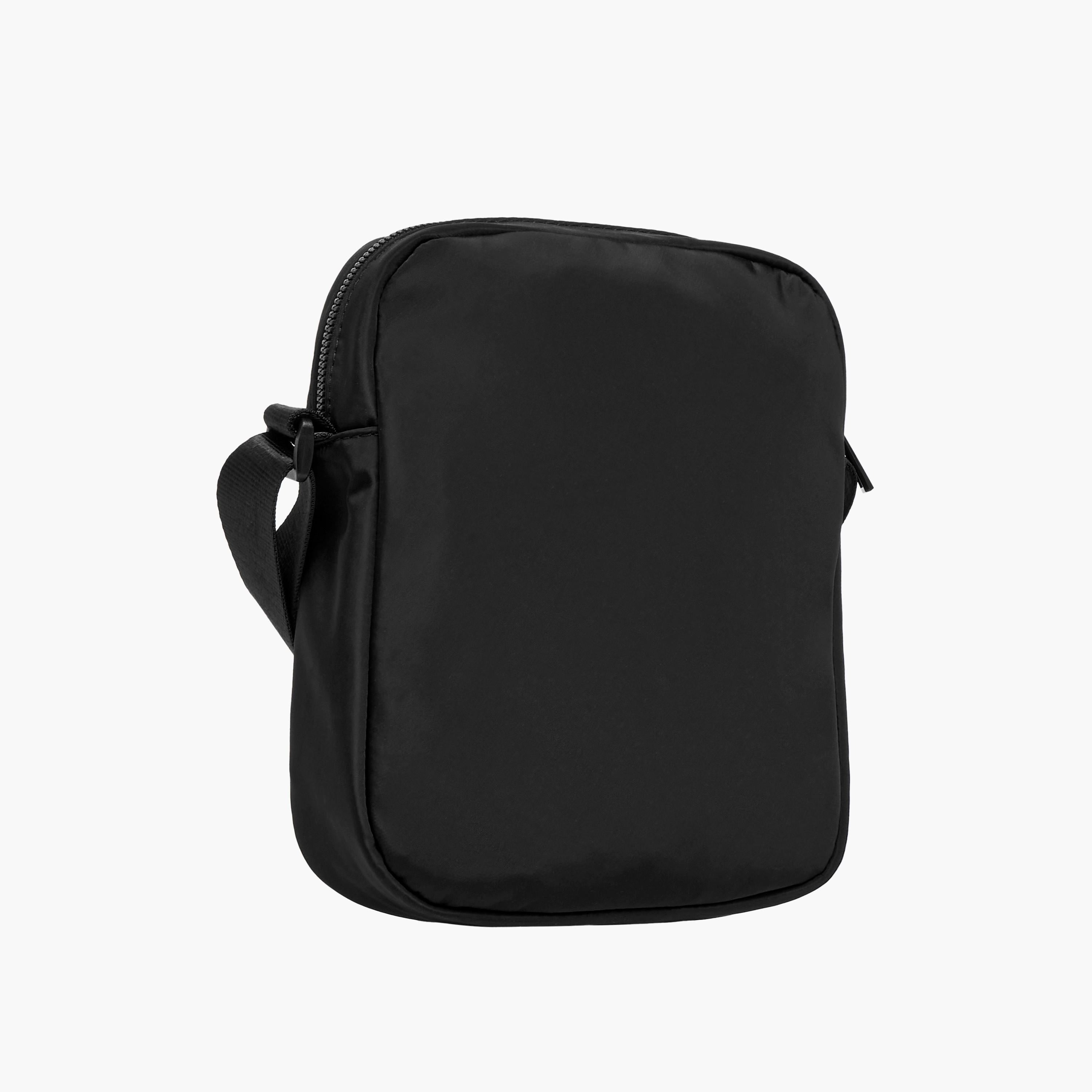 Lee Cooper Logo Print Crossbody Bag with Adjustable Strap and Zip Closure-travel-accessories-image-4