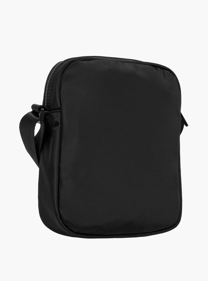 Lee Cooper Logo Print Crossbody Bag with Adjustable Strap and Zip Closure-travel-accessories-image-4