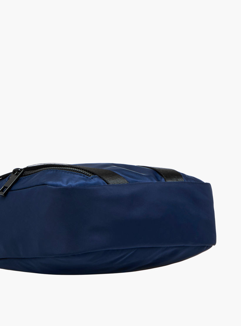 Lee Cooper Logo Print Crossbody Bag with Adjustable Strap and Zip Closure-travel-accessories-image-7
