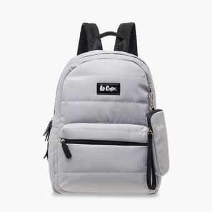 Lee Cooper Solid School Backpack with Zip Closure and Pouch - 31x14x42 cm-women-bagsandwallets-backpacks-image-1