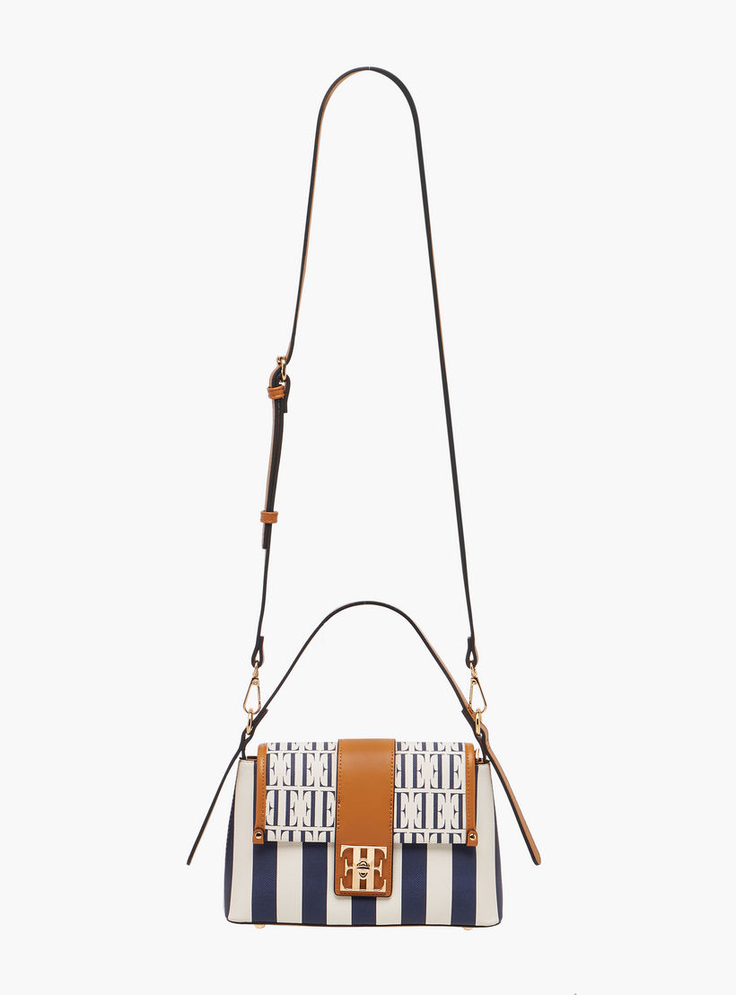Elle Monogram Print Satchel Bag with Adjustable Strap-women-bagsandwallets-handbags-image-3