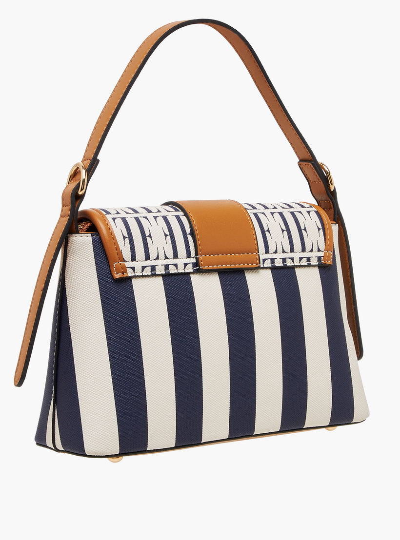 Elle Monogram Print Satchel Bag with Adjustable Strap-women-bagsandwallets-handbags-image-4