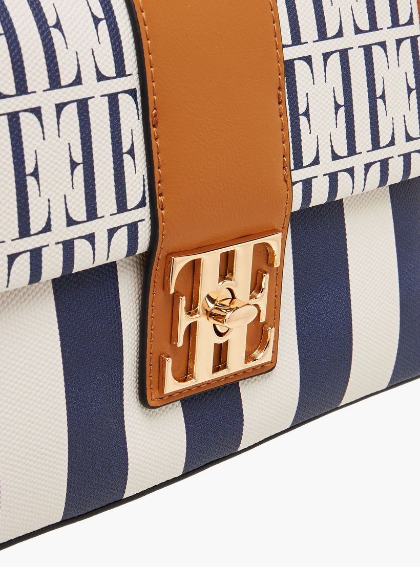 Elle Monogram Print Satchel Bag with Adjustable Strap-women-bagsandwallets-handbags-image-5