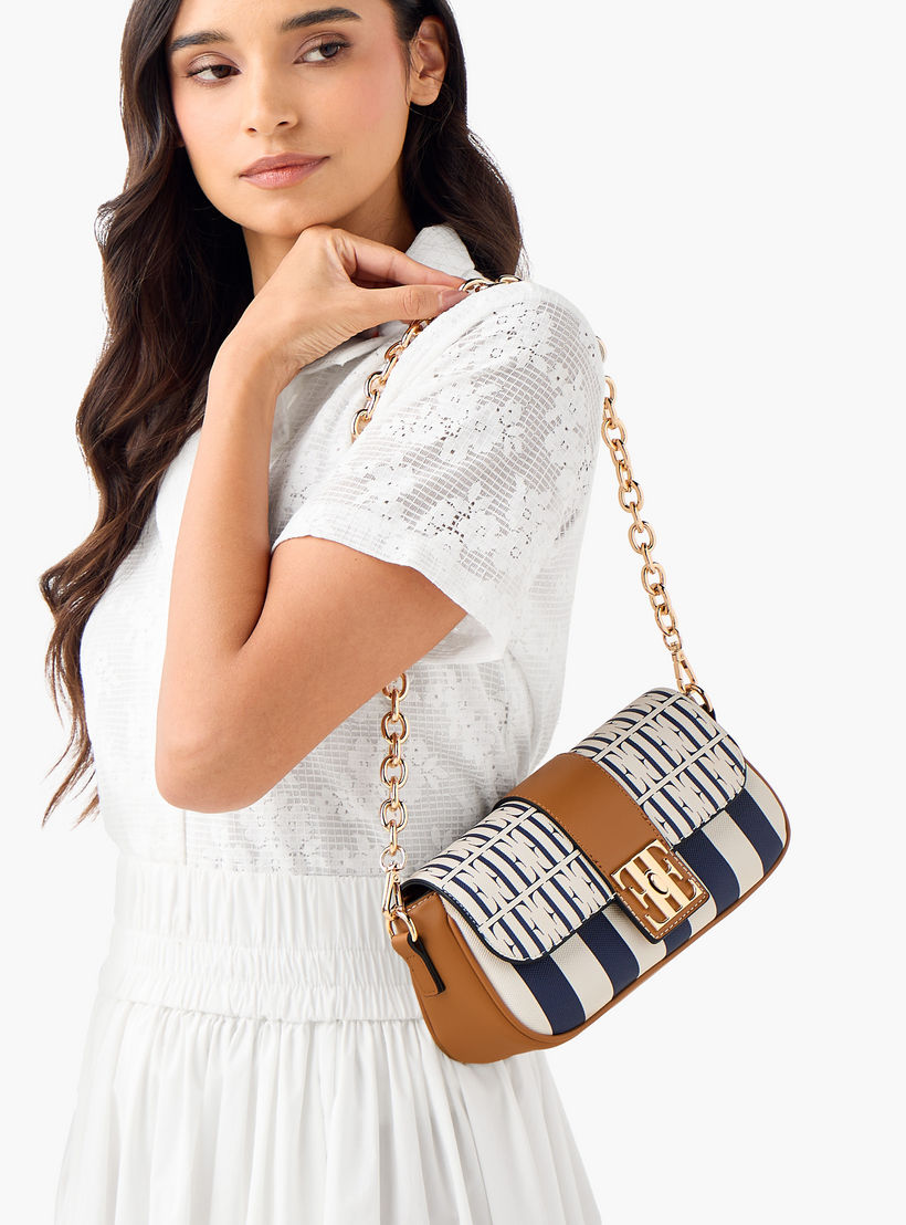 Elle Monogram Print Crossbody Bag with Chain Strap and Twist Lock Closure-women-bagsandwallets-handbags-image-3