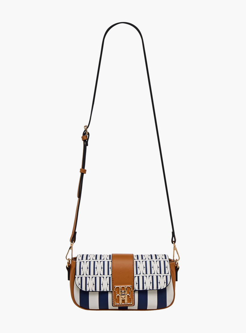 Elle Monogram Print Crossbody Bag with Chain Strap and Twist Lock Closure-women-bagsandwallets-handbags-image-4