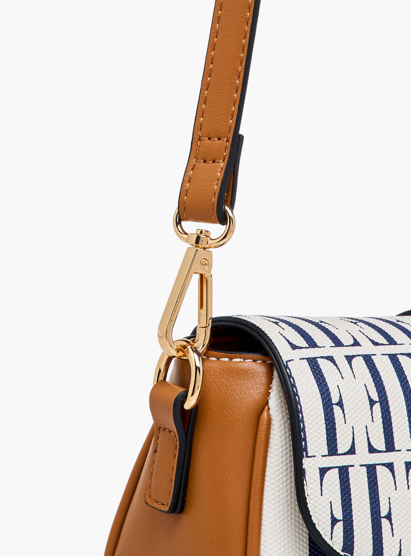 Elle Monogram Print Crossbody Bag with Chain Strap and Twist Lock Closure-women-bagsandwallets-handbags-image-7