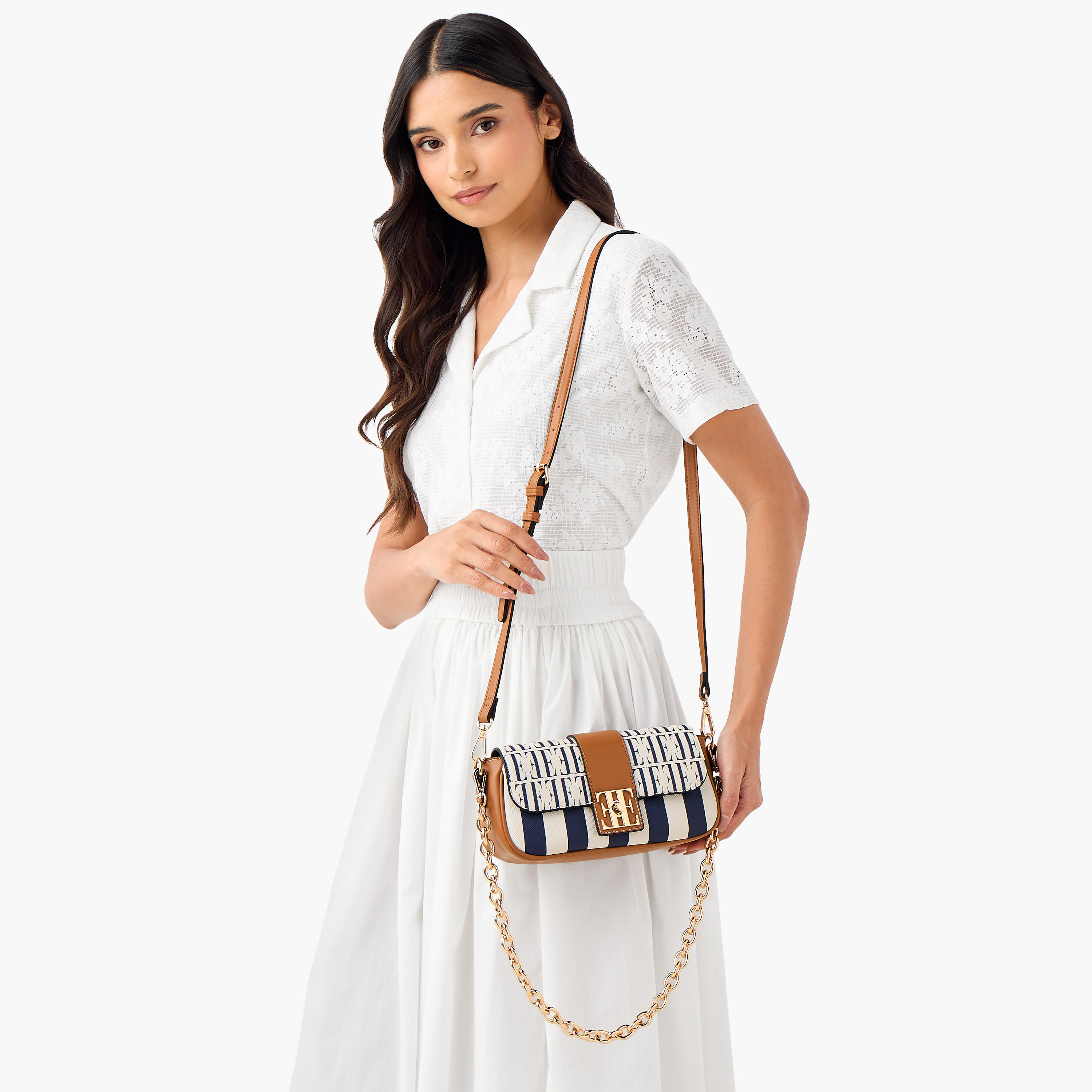 Elle Monogram Print Crossbody Bag with Chain Strap and Twist Lock Closure-women-bagsandwallets-handbags-image-9