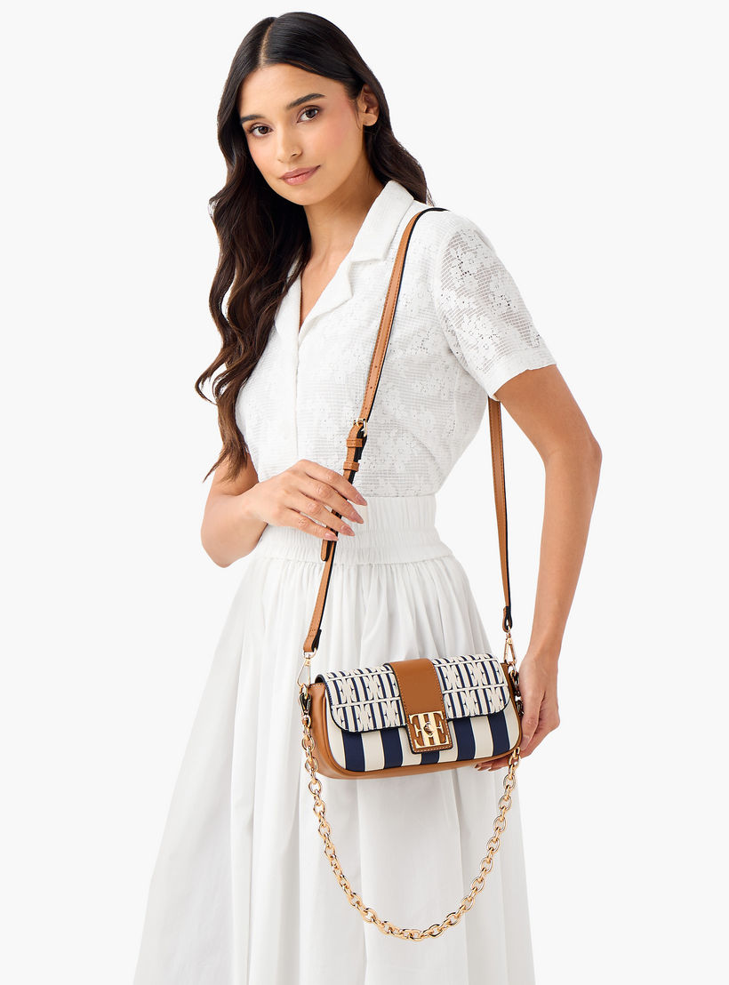 Elle Monogram Print Crossbody Bag with Chain Strap and Twist Lock Closure-women-bagsandwallets-handbags-image-9