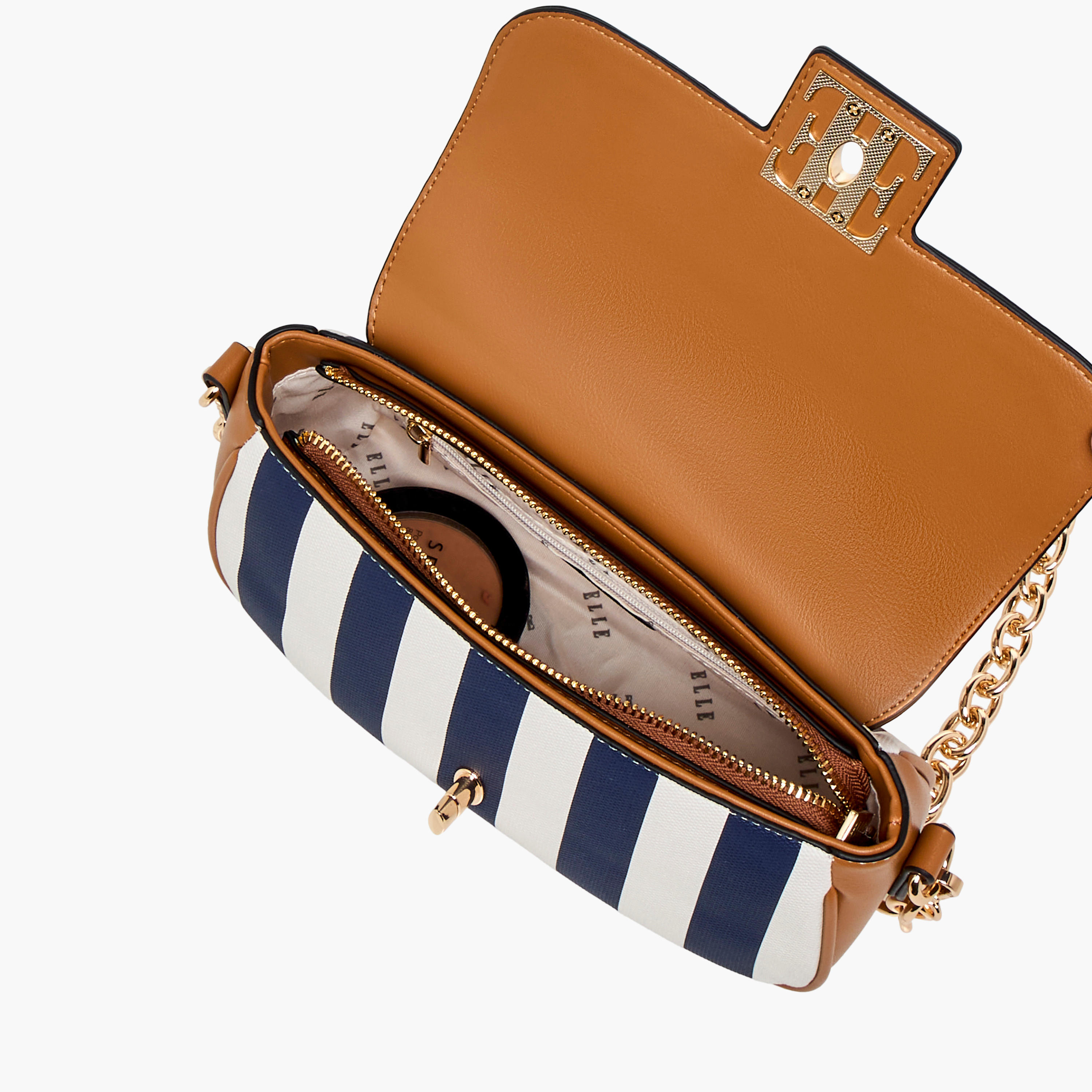 Elle Monogram Print Crossbody Bag with Chain Strap and Twist Lock Closure-women-bagsandwallets-handbags-image-10