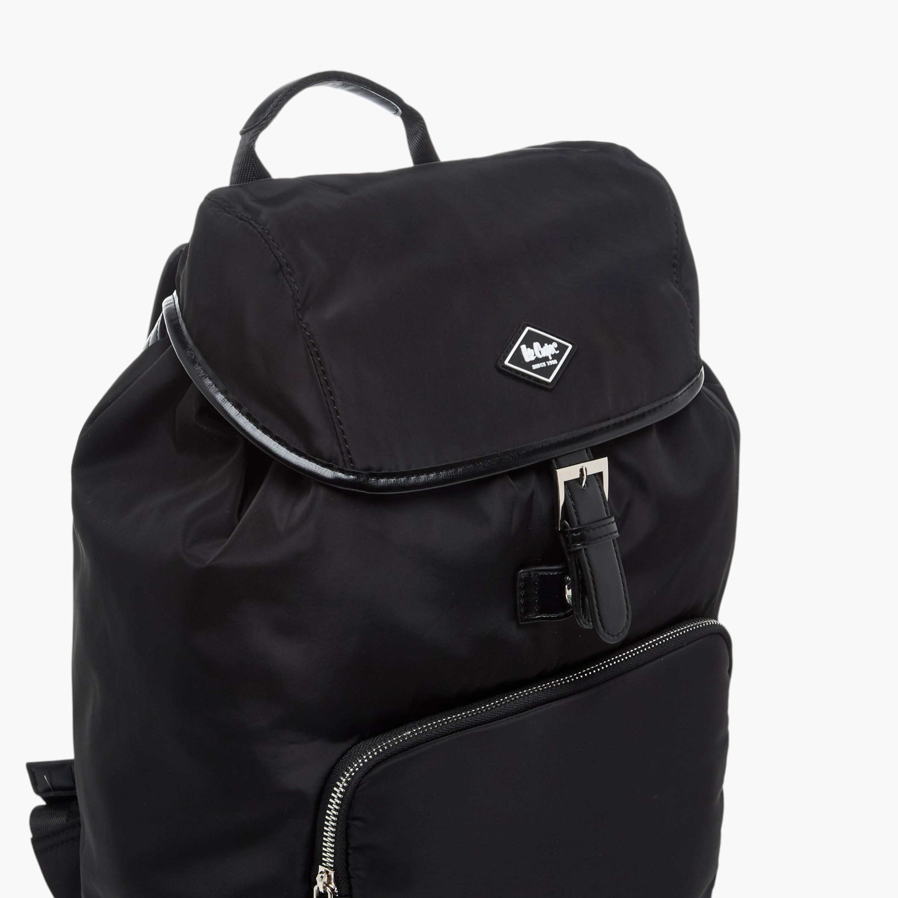 Lee Cooper Solid Backpack with Adjustable Straps - 33x15x43 cm-women-bagsandwallets-backpacks-image-5