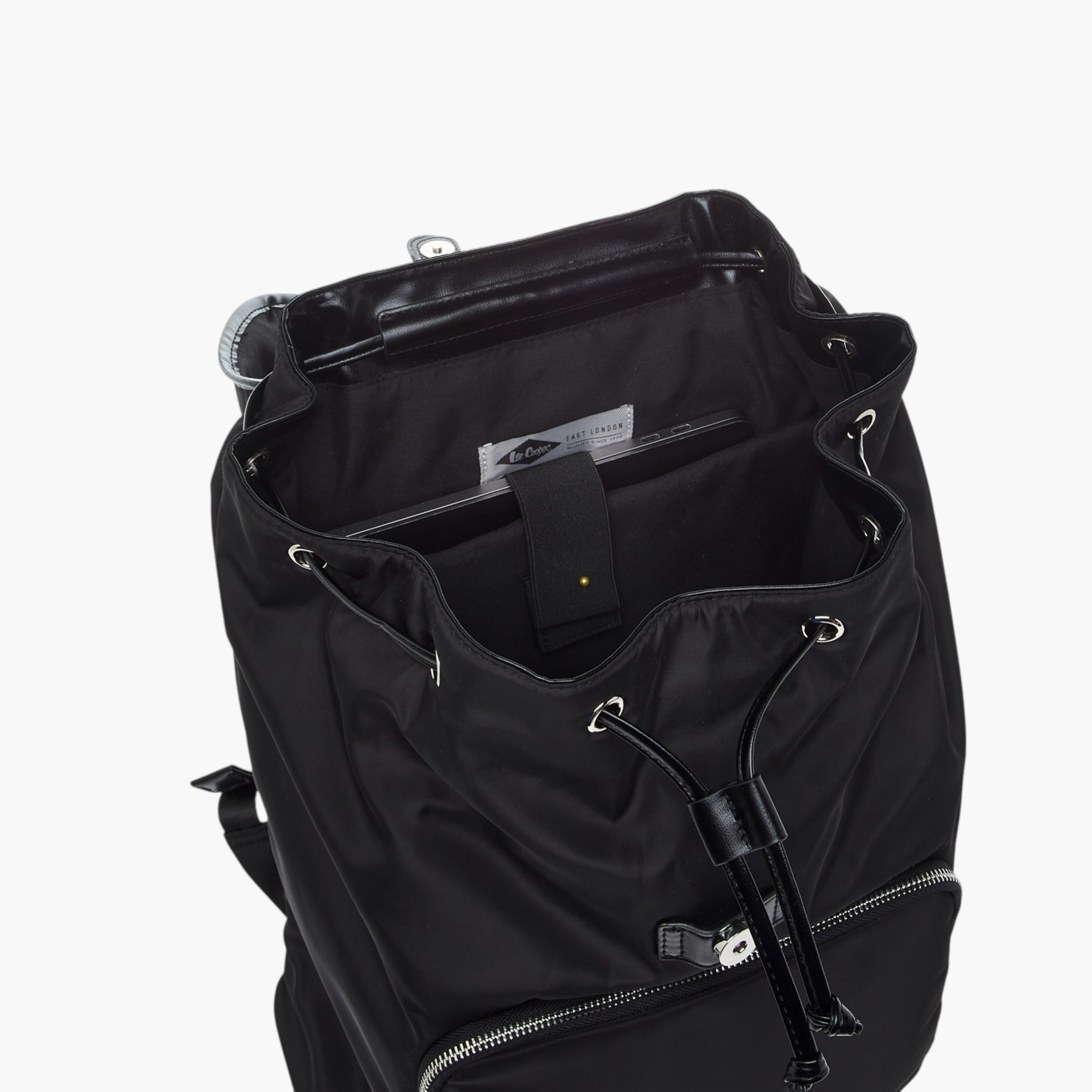 Lee Cooper Solid Backpack with Adjustable Straps - 33x15x43 cm-women-bagsandwallets-backpacks-image-9