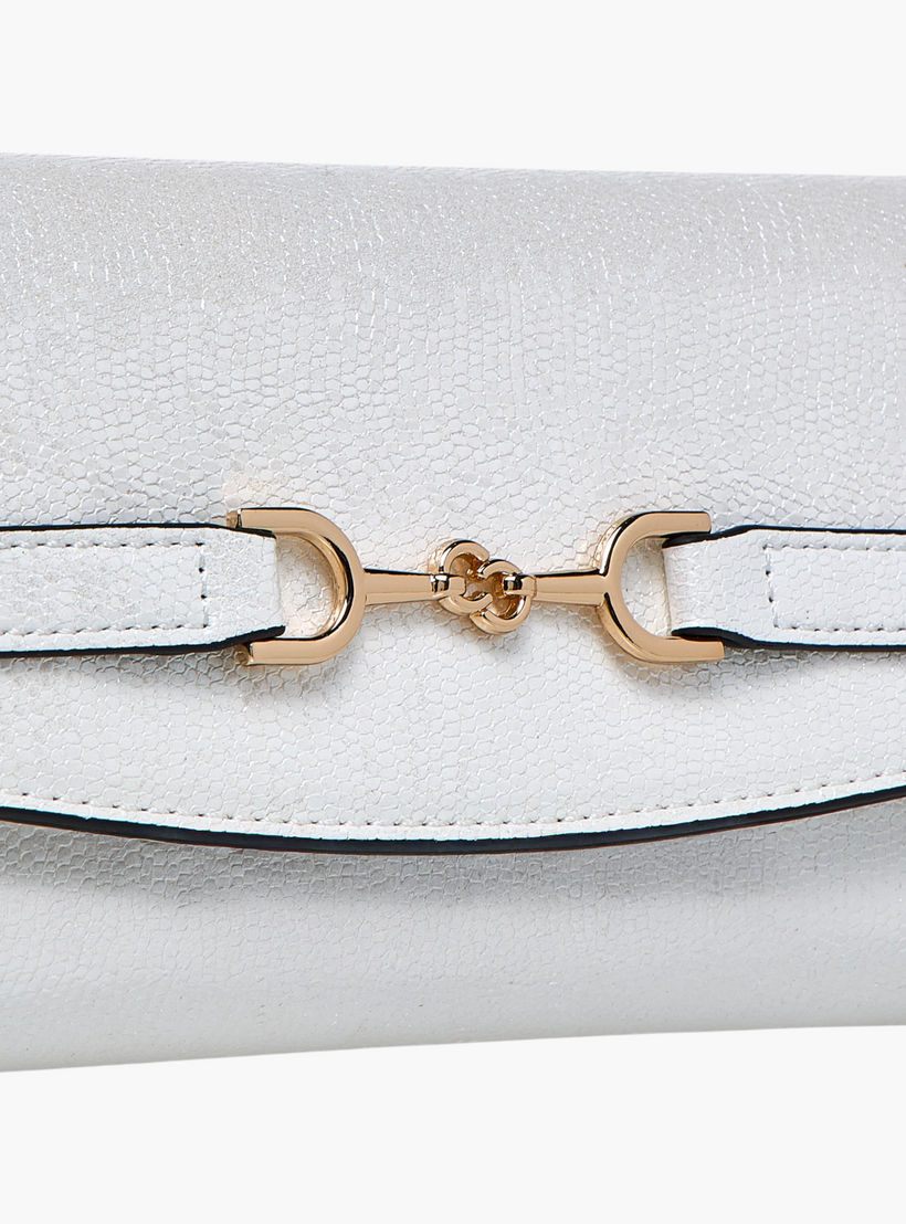 Celeste Metallic Textured Crossbody Bag with Chain Strap and Button Closure-women-bagsandwallets-handbags-image-6