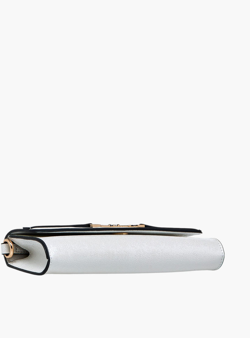 Celeste Metallic Textured Crossbody Bag with Chain Strap and Button Closure-women-bagsandwallets-handbags-image-8
