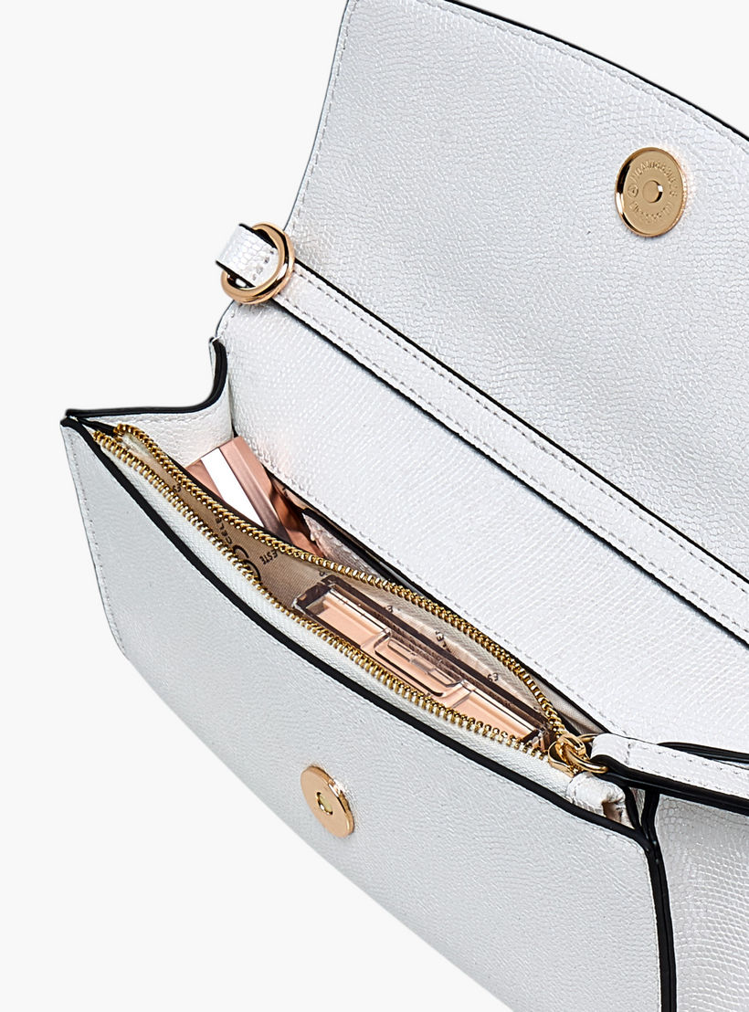 Celeste Metallic Textured Crossbody Bag with Chain Strap and Button Closure-women-bagsandwallets-handbags-image-9