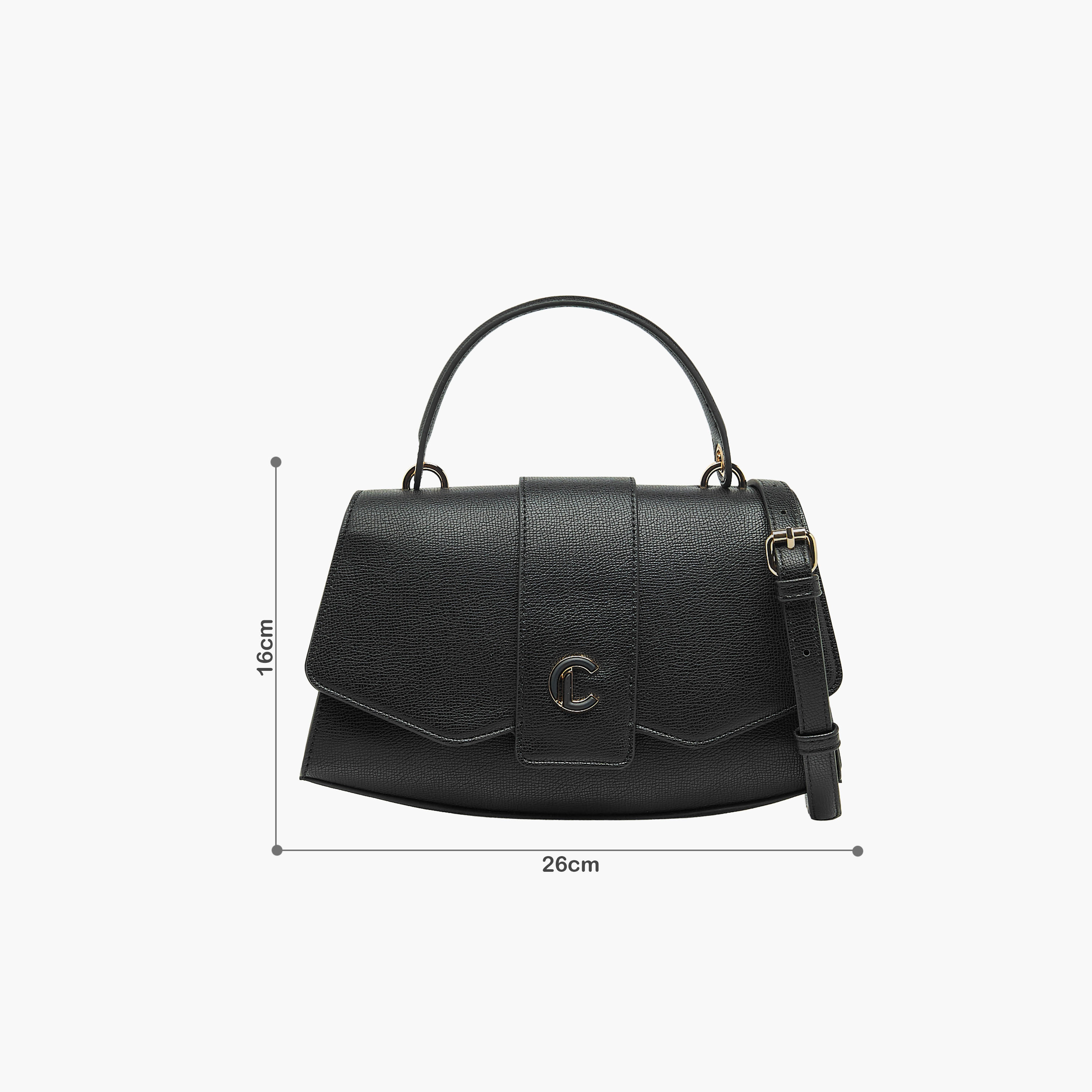 Le Confort Solid Satchel Bag with Detachable Strap and Button Closure-women-bagsandwallets-handbags-image-2